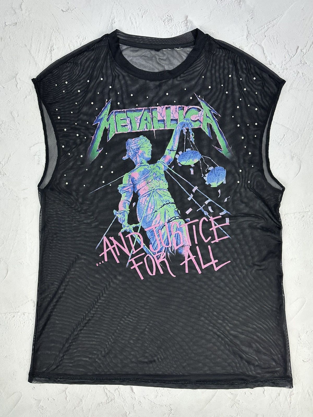 Beauty Beast × If Six Was Nine × Vintage Vintage Metallica Mesh Top Size L / US 10 / IT 46 - 1 Thumbnail