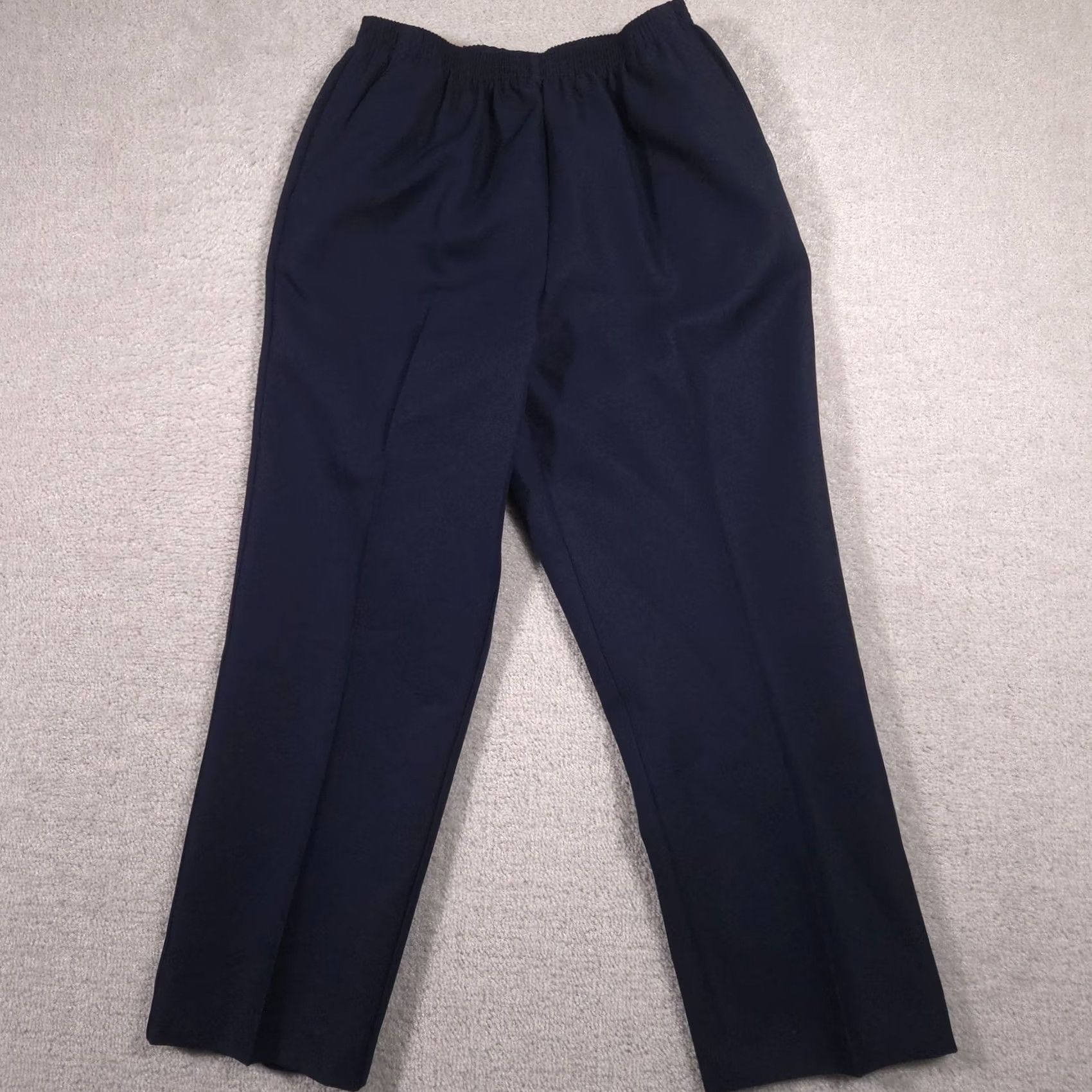 Vintage Alfred Dunner Pants Womens 10 Shor Blue Pull On Elastic Waist Straight Twill Size 32" / US 10 / IT 46 - 2 Thumbnail
