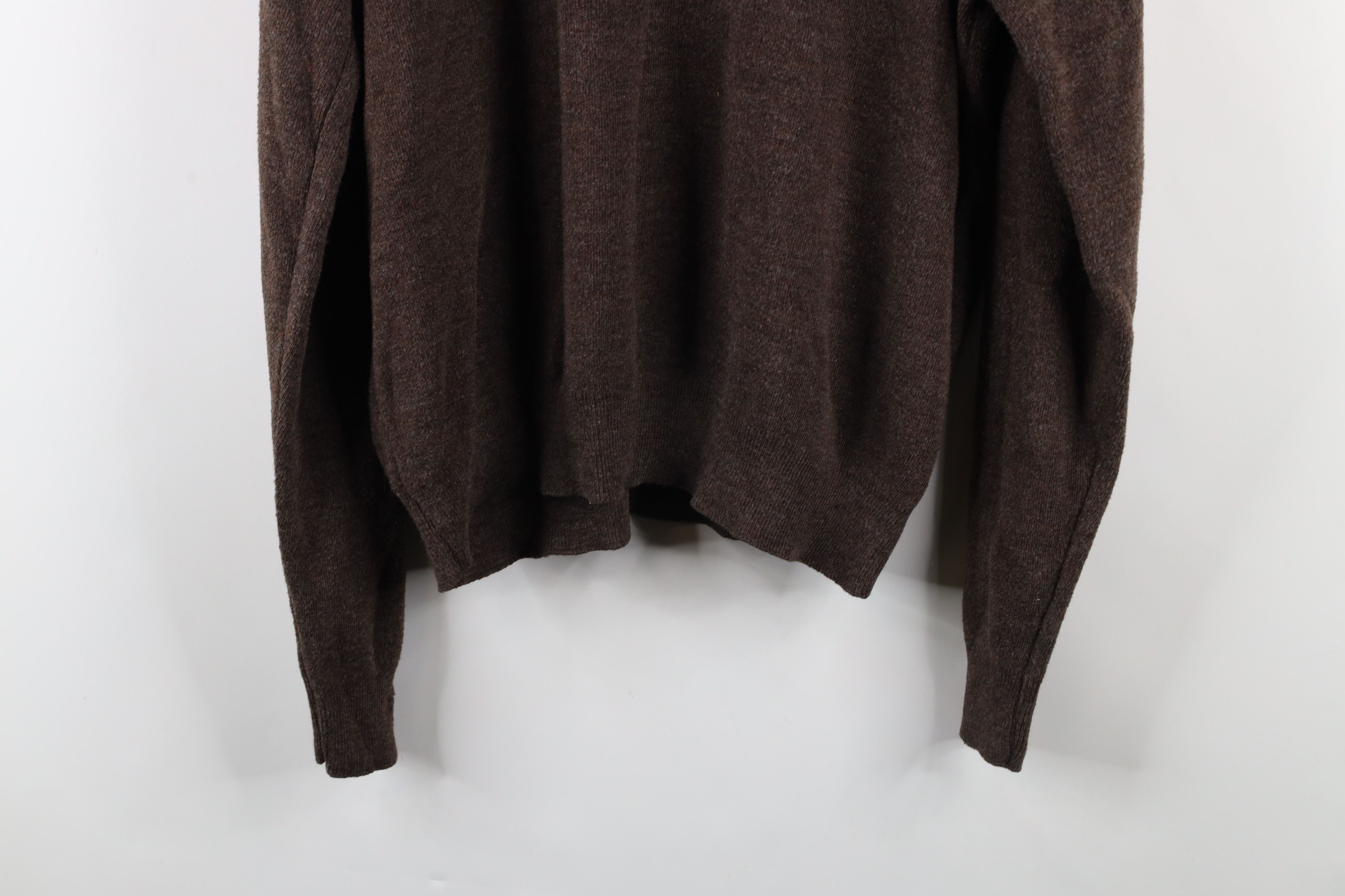Vintage Vintage 70s Streetwear Blank Knit V-Neck Sweater Brown USA Size US XL / EU 56 / 4 - 10 Thumbnail