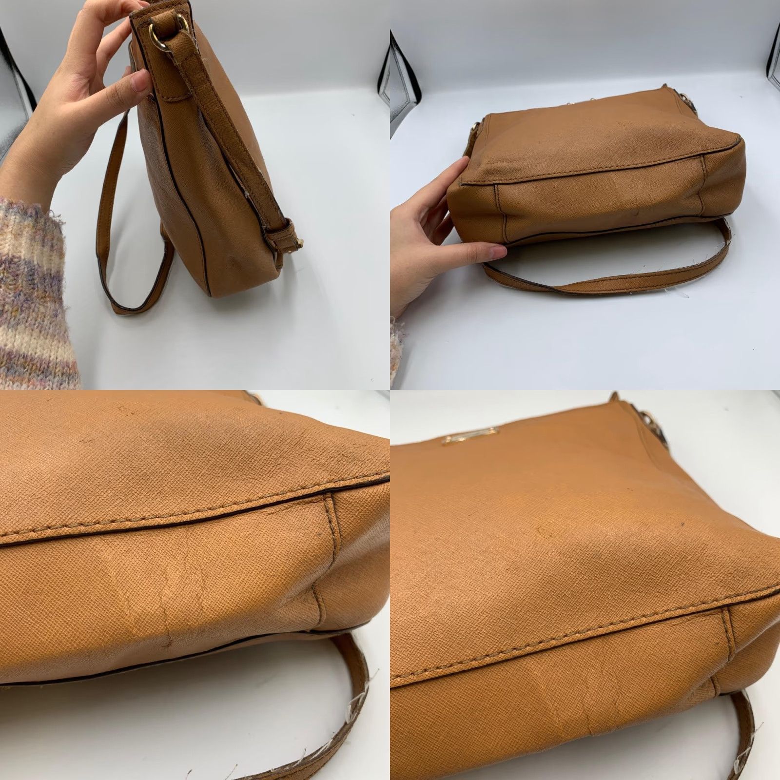 Michael Kors Michael Kors Jet Set Brown Saffiano Leather Crossbody Bag Womens Messenger Bag Size ONE SIZE - 8 Thumbnail