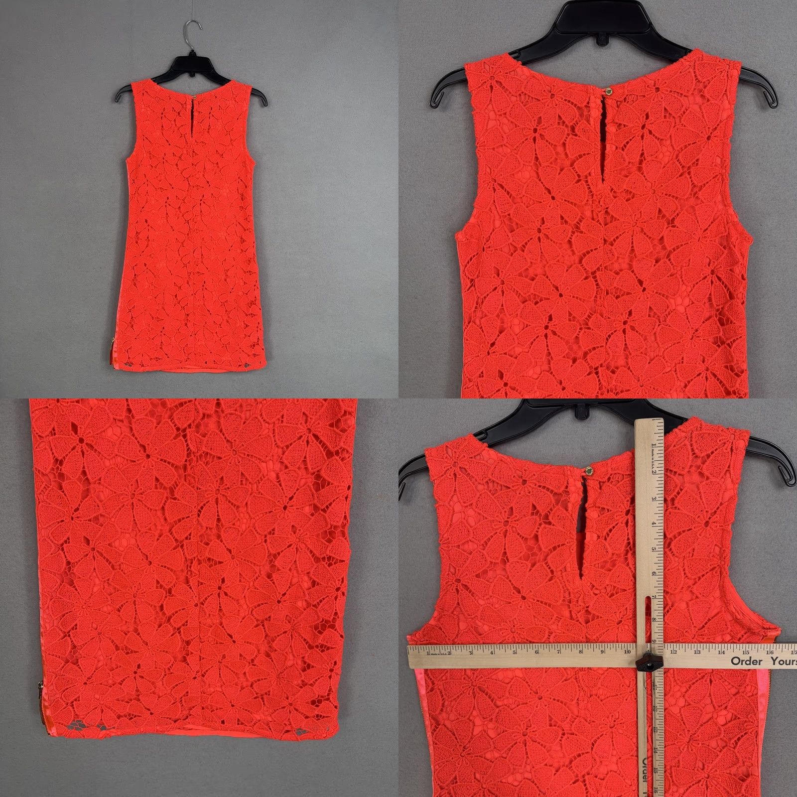 Juicy Couture Juicy Couture Dress Womens 0 Orange Floral Lace Sleeveless Sheath Mini Party Y2K Size XS / US 0-2 / IT 36-38 - 8 Thumbnail