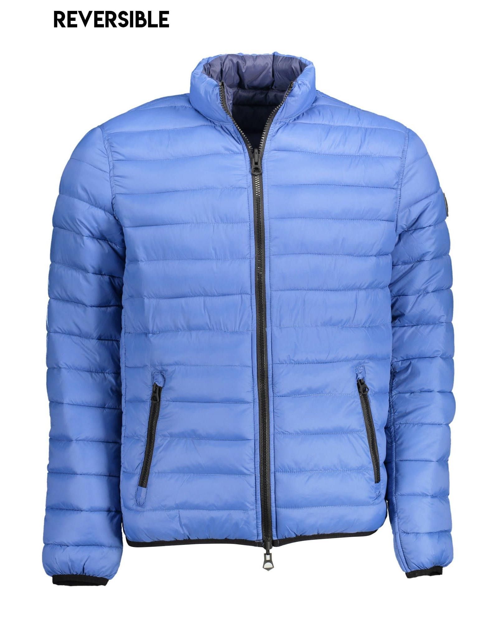 image of U S Polo Assn Reversible Nylon Jacket With Contrasting Details in Blue, Men's (Size 2XL)