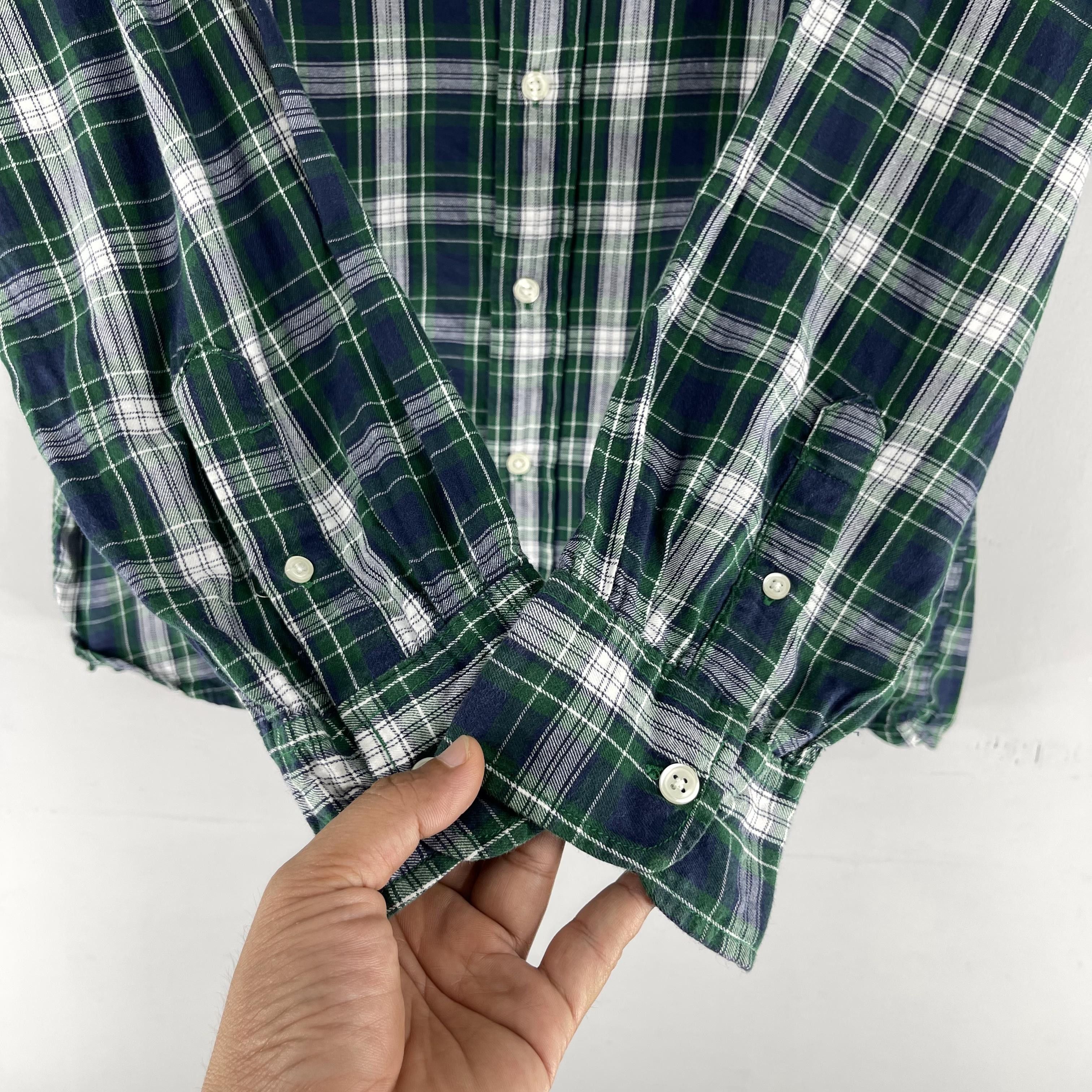 Cherokee × Flannel Vintage Plaid Checkered Green Tartan Flannel Button Up Size US L / EU 52-54 / 3 - 6 Thumbnail