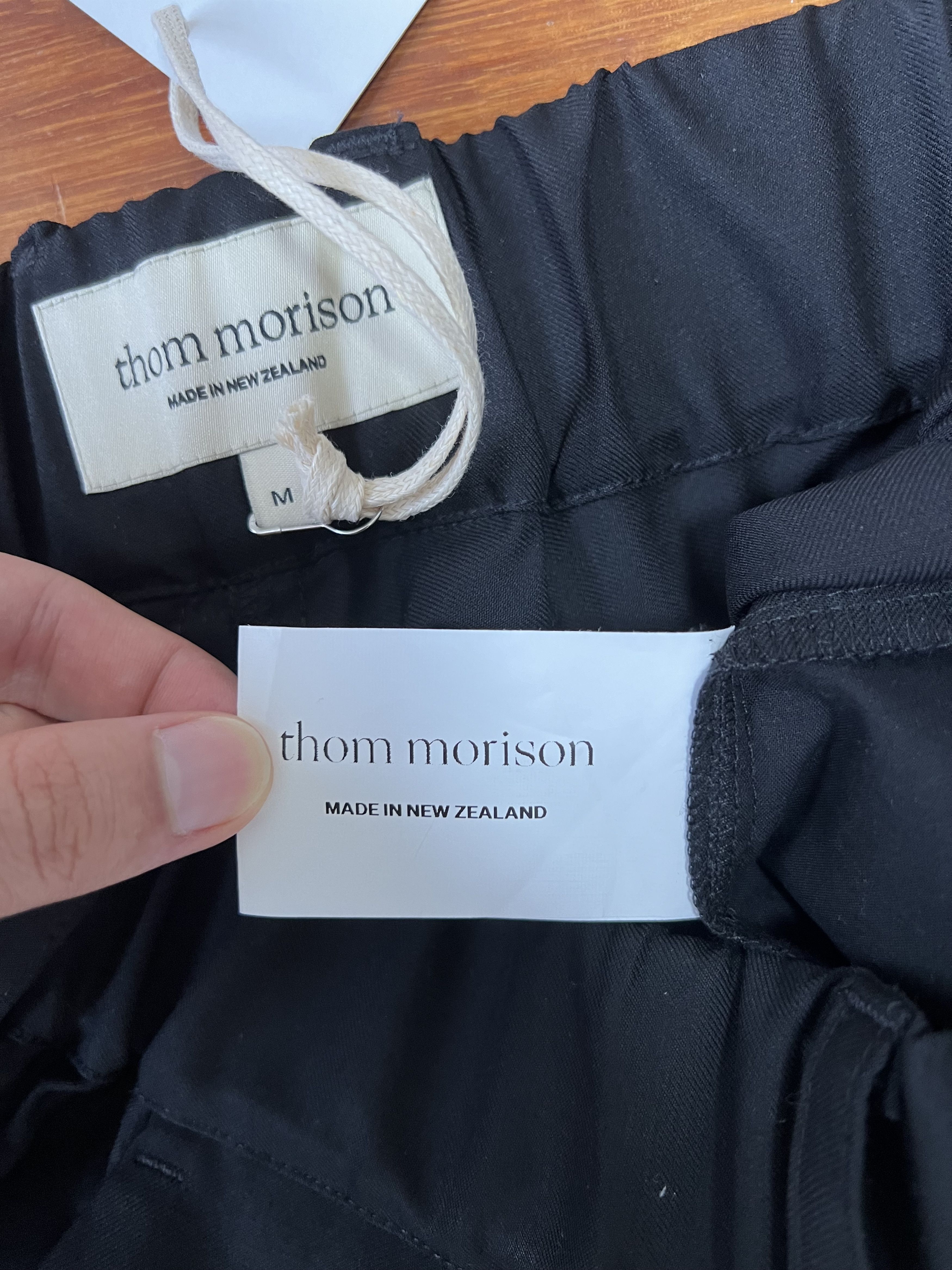 Other 💚 Thom Morison Elastic Trouser Pant Black Medium NEW Size US 32 / EU 48 - 13 Thumbnail