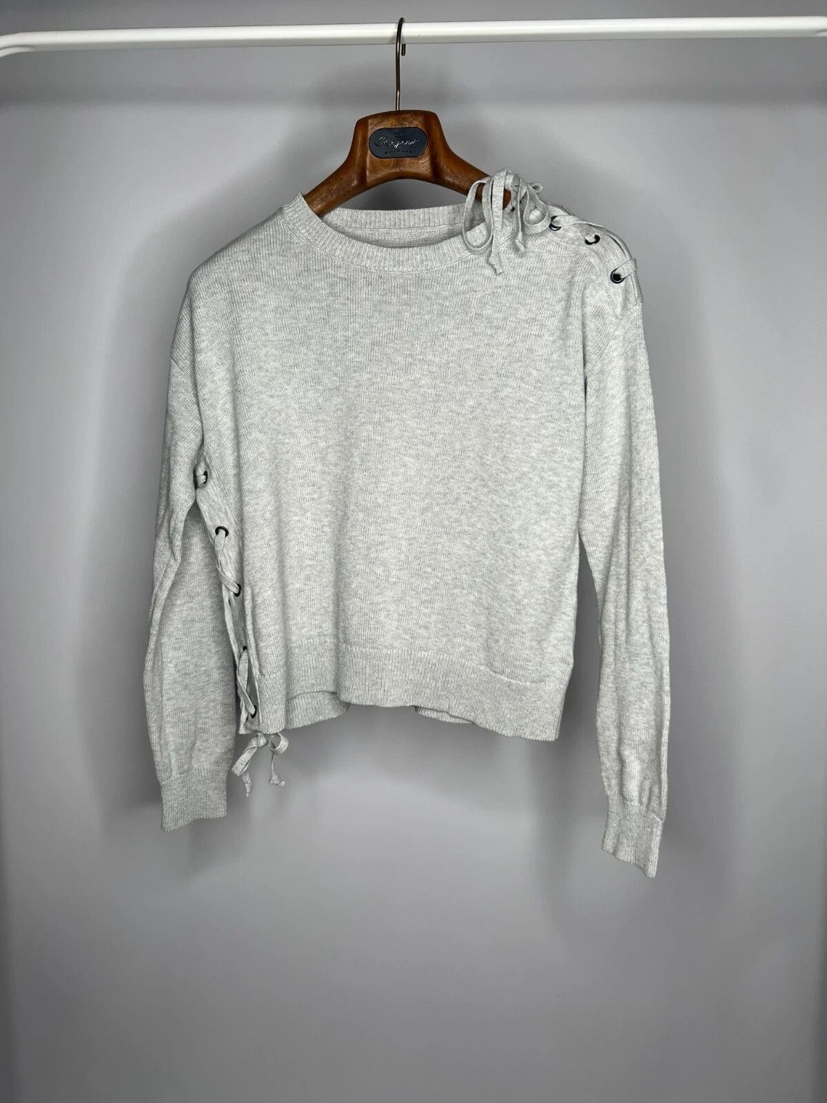 Allsaints ALLSAINTS Women's Light Gray Revo Lace Jumper Knit Size M / US 6-8 / IT 42-44 - 1 Thumbnail