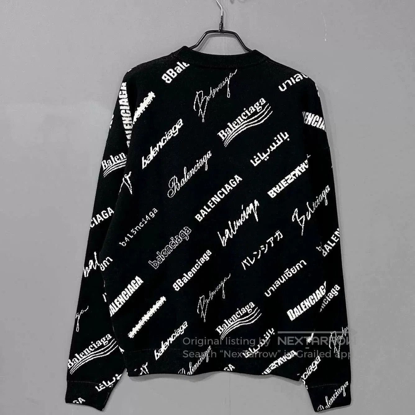 Balenciaga balenciaga patterned knit sweater in black. Size US XS / EU 42 / 0 - 3 Thumbnail