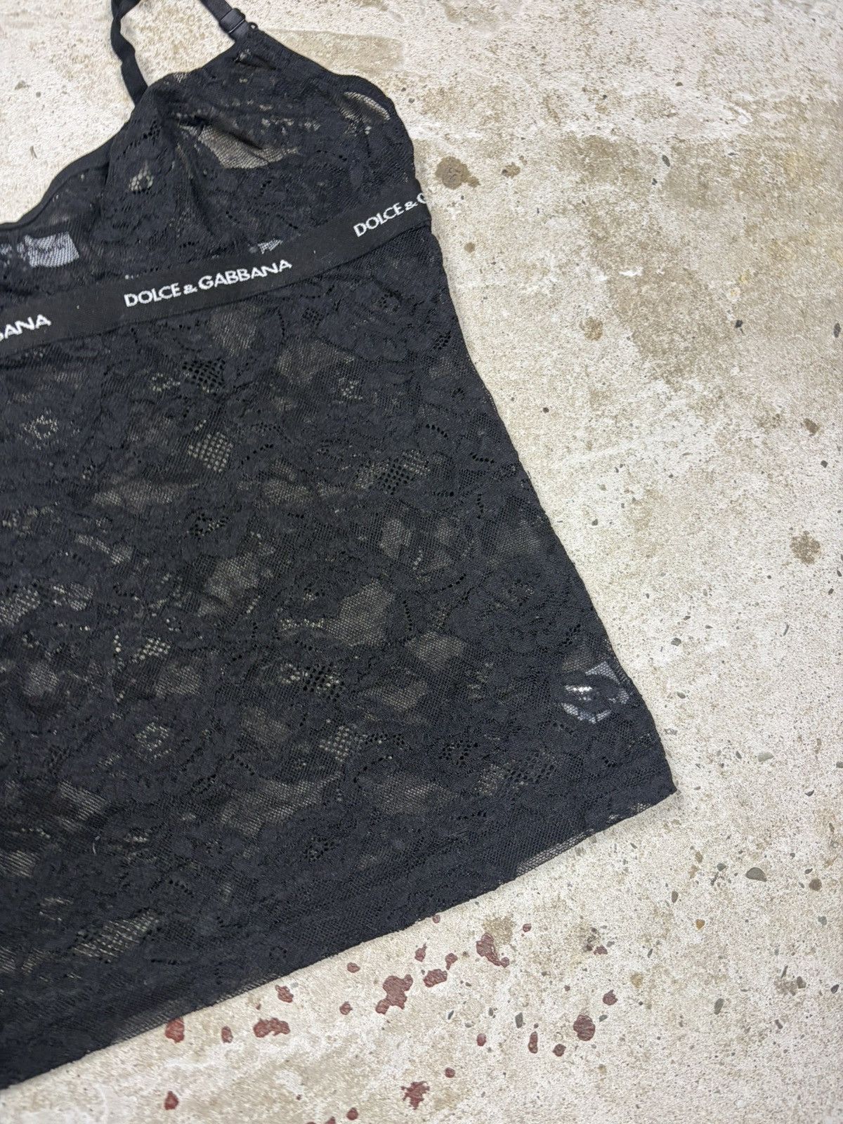 Dolce & Gabbana Vintage 2000s Dolce & Gabbana Underwear Black Lace Top Logo Size M / US 6-8 / IT 42-44 - 4 Thumbnail