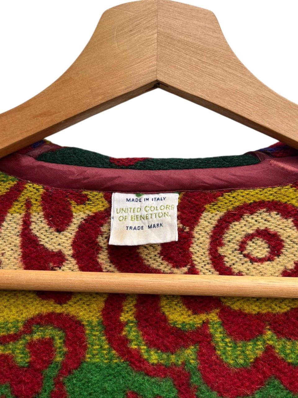United Colors Of Benetton Fur Flowers Hoodie Jacket Native Navajo Size US XS / EU 42 / 0 - 7 Thumbnail