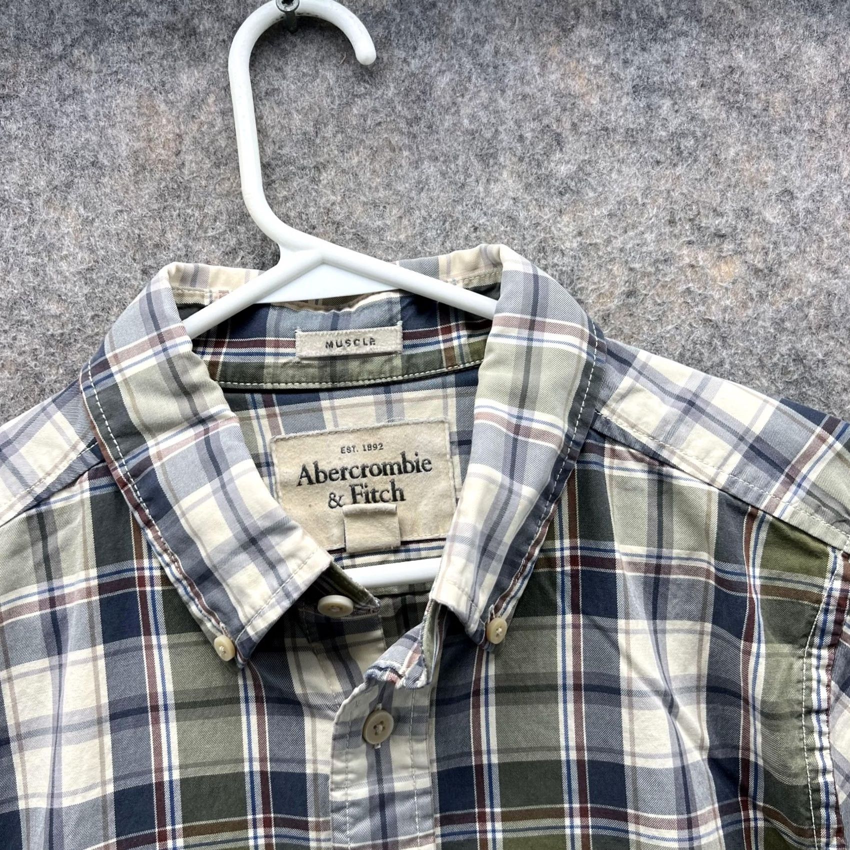 Abercrombie & Fitch Abercrombie & Fitch Shirt Mens Large Green Button-Down Plaid Flannel Size US L / EU 52-54 / 3 - 5 Thumbnail