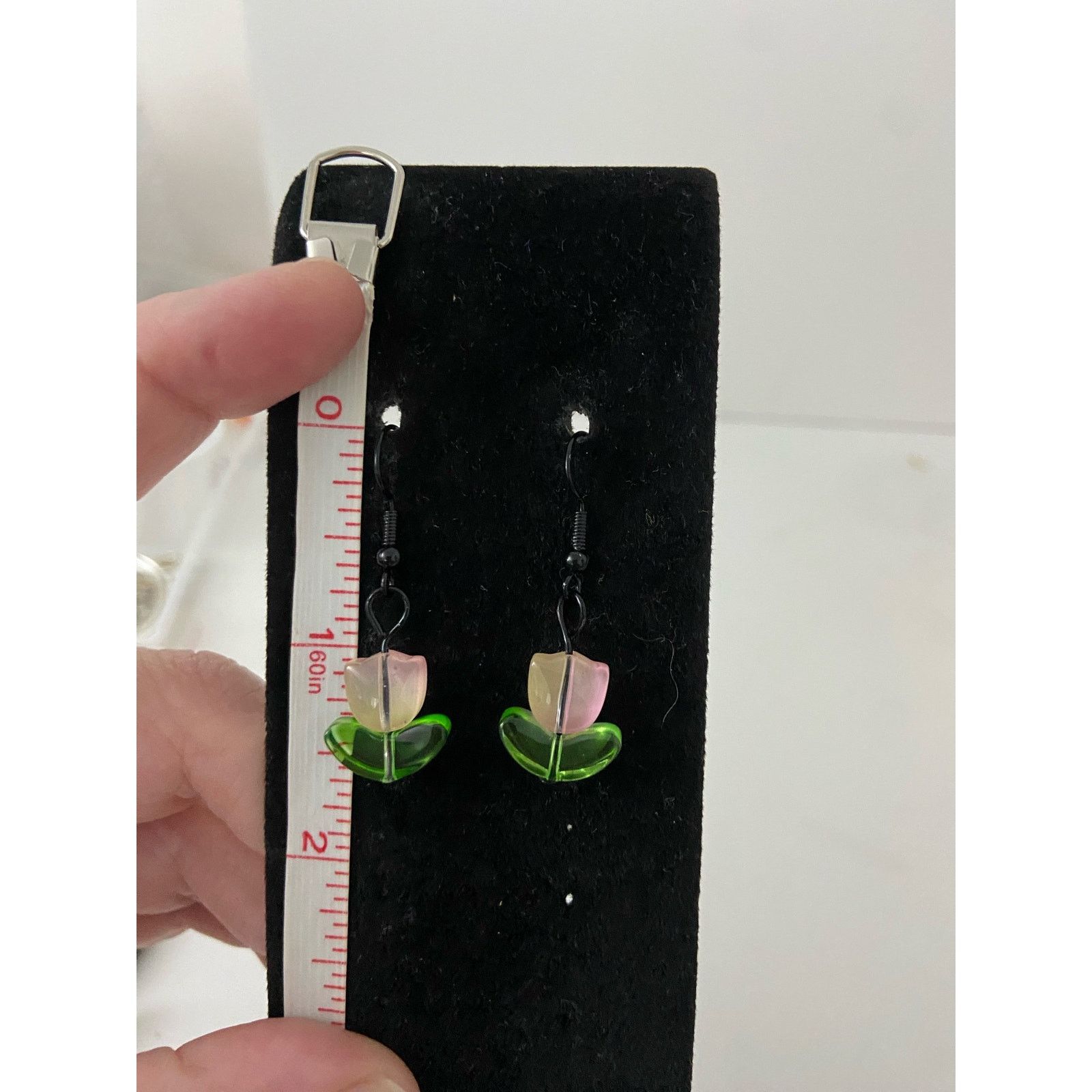 Handmade Glass tulip earrings Size ONE SIZE - 3 Thumbnail