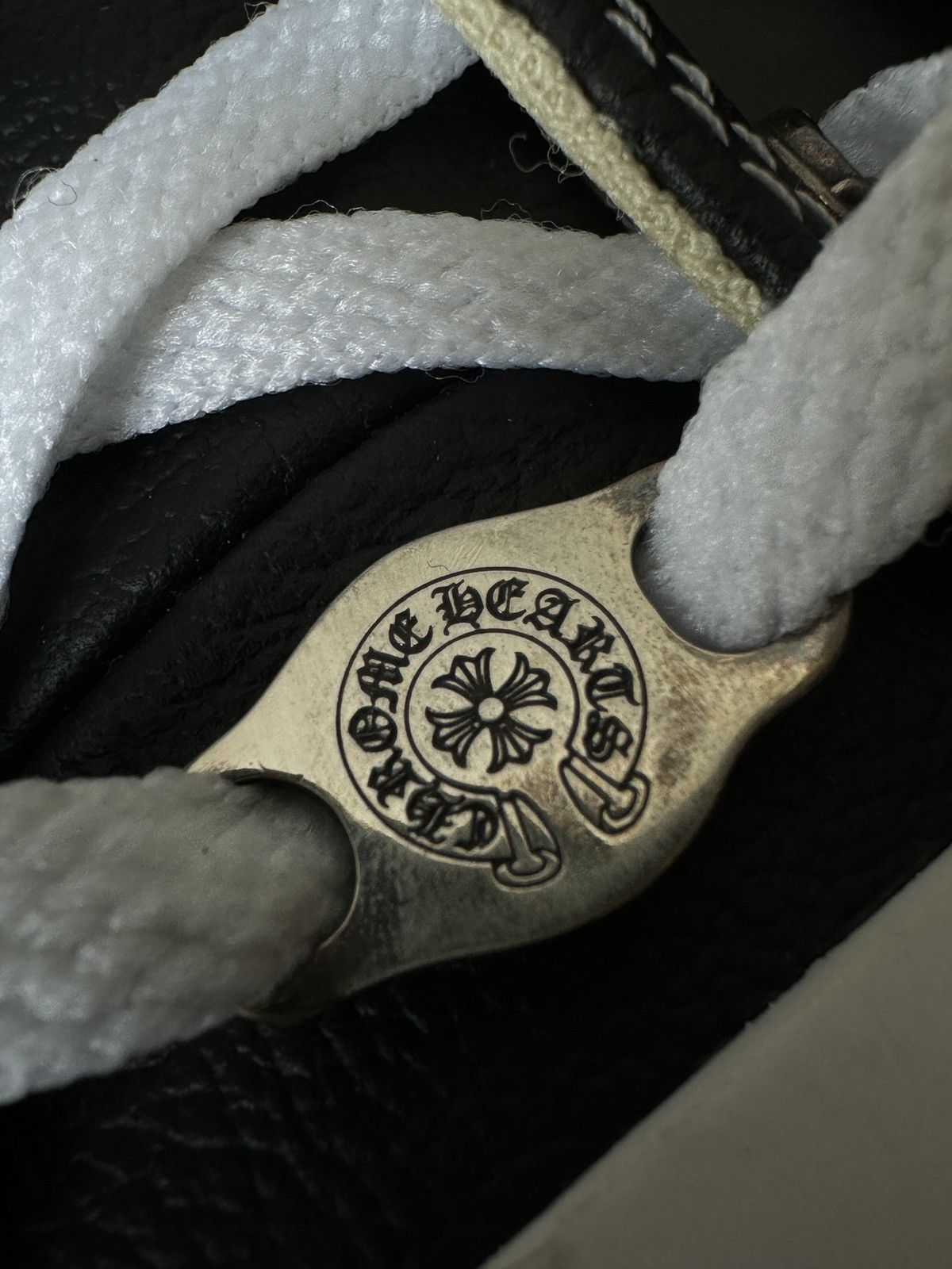 Chrome Hearts Converse Silver Sword Leather High-Top Sneaker