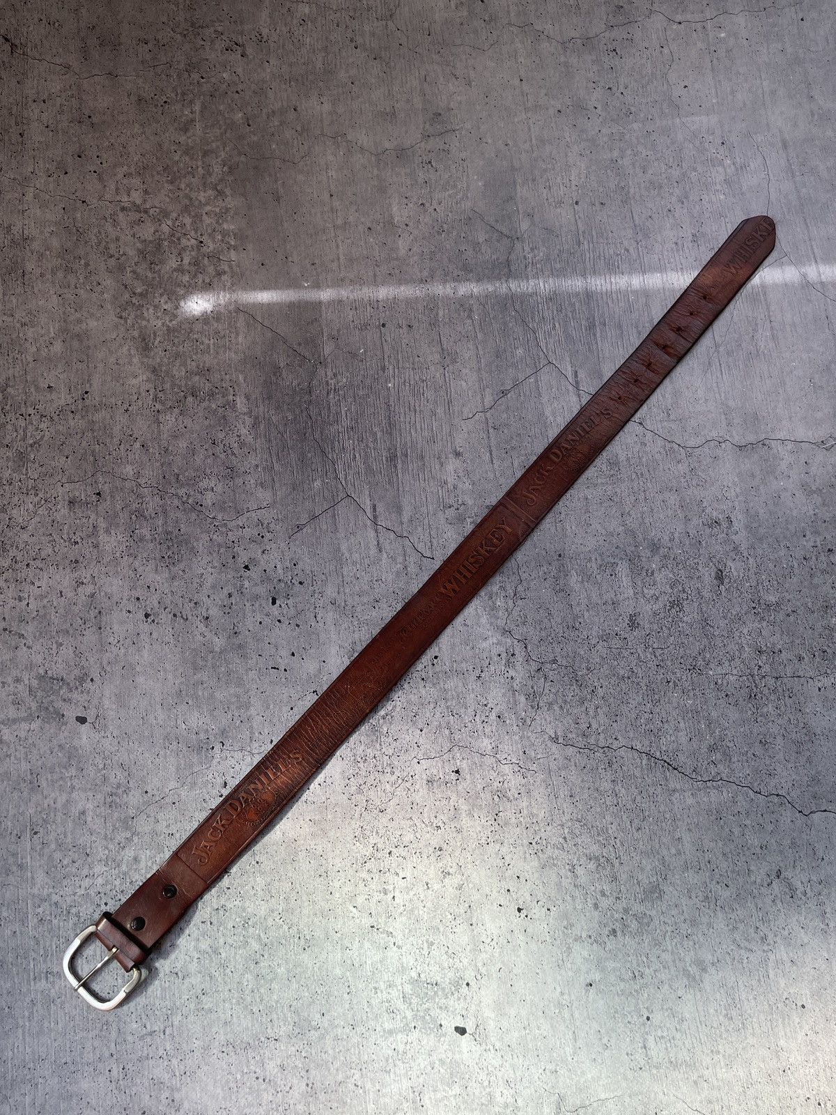 Leather × Vintage Vintage leather belt jack daniels orginal 00s Size ONE SIZE - 3 Thumbnail