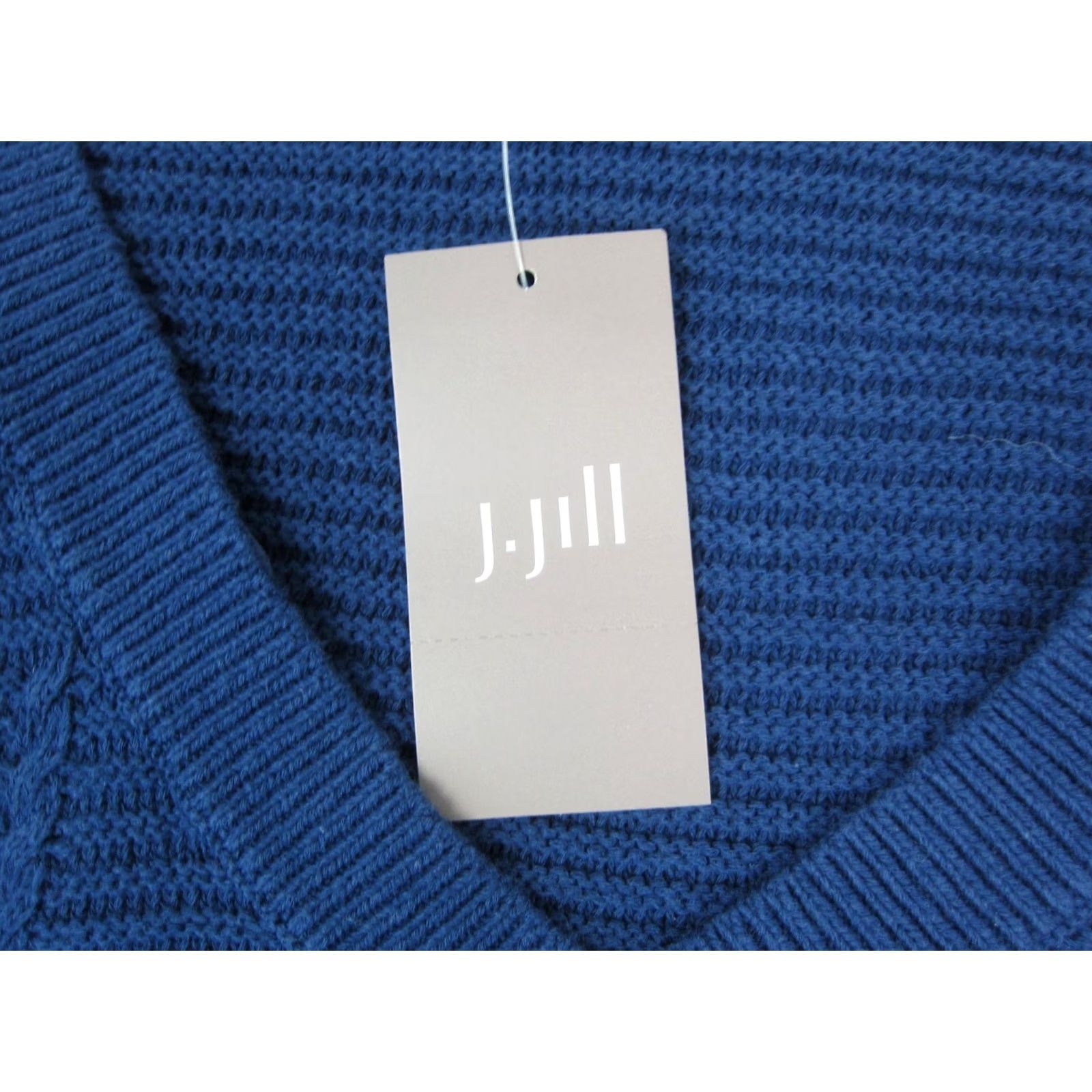 J. Jill J.Jill Sweater XL Blue V-Neck Dolman-Sleeve Pullover Cotton Womens Knit Pullover Casual Blue XL Womens Pullover Sweater Size XL / US 12-14 / IT 48-50 - 3 Thumbnail