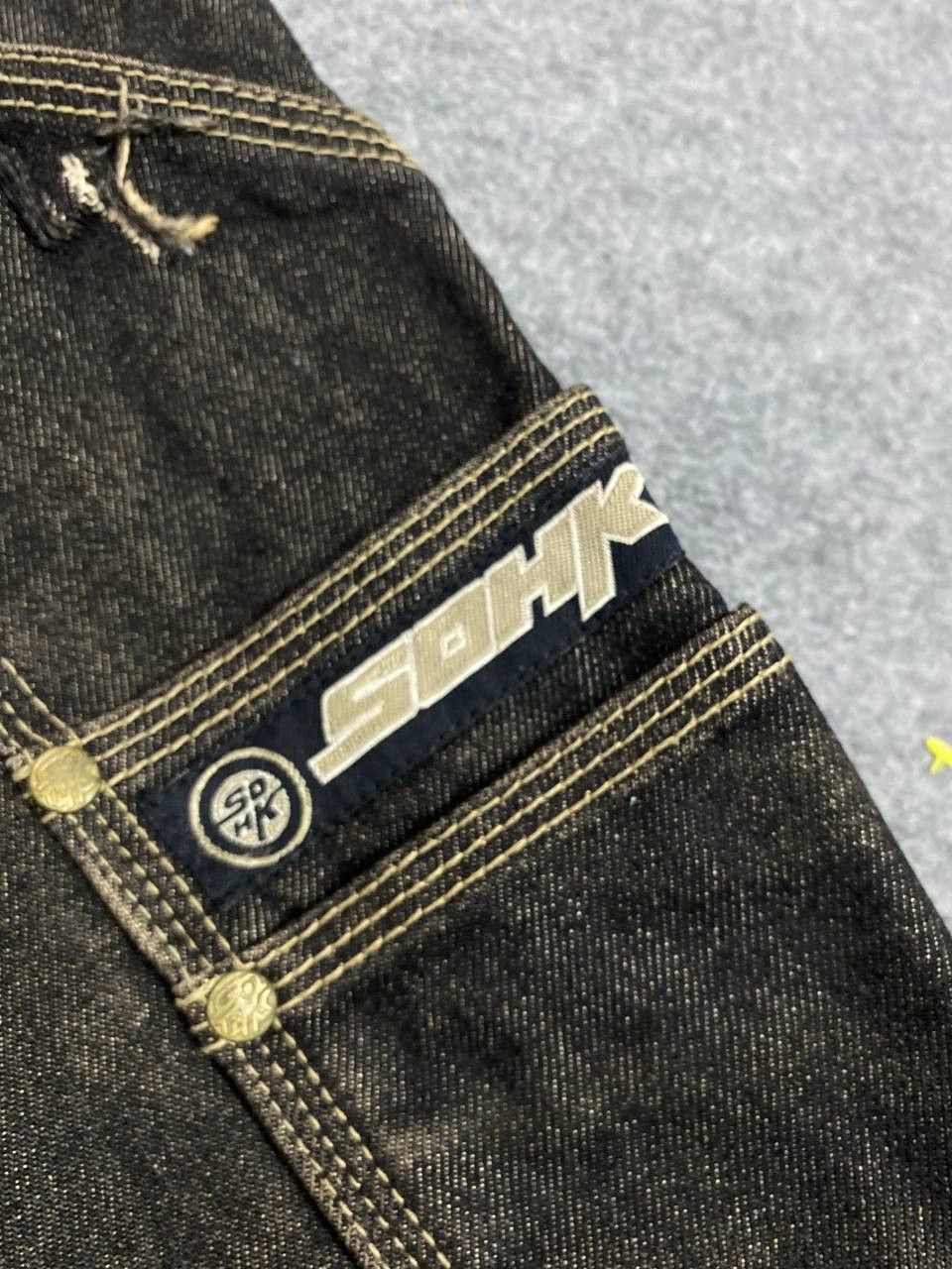 Japanese Brand vintage 90s school of hard knock baggy denim nice design Size US 44 / EU 60 - 6 Thumbnail