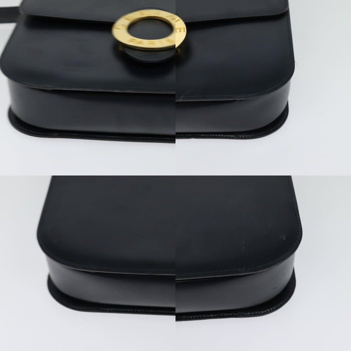 Celine CELINE Circle Shoulder Bag Leather Navy Gold Size ONE SIZE - 10 Thumbnail