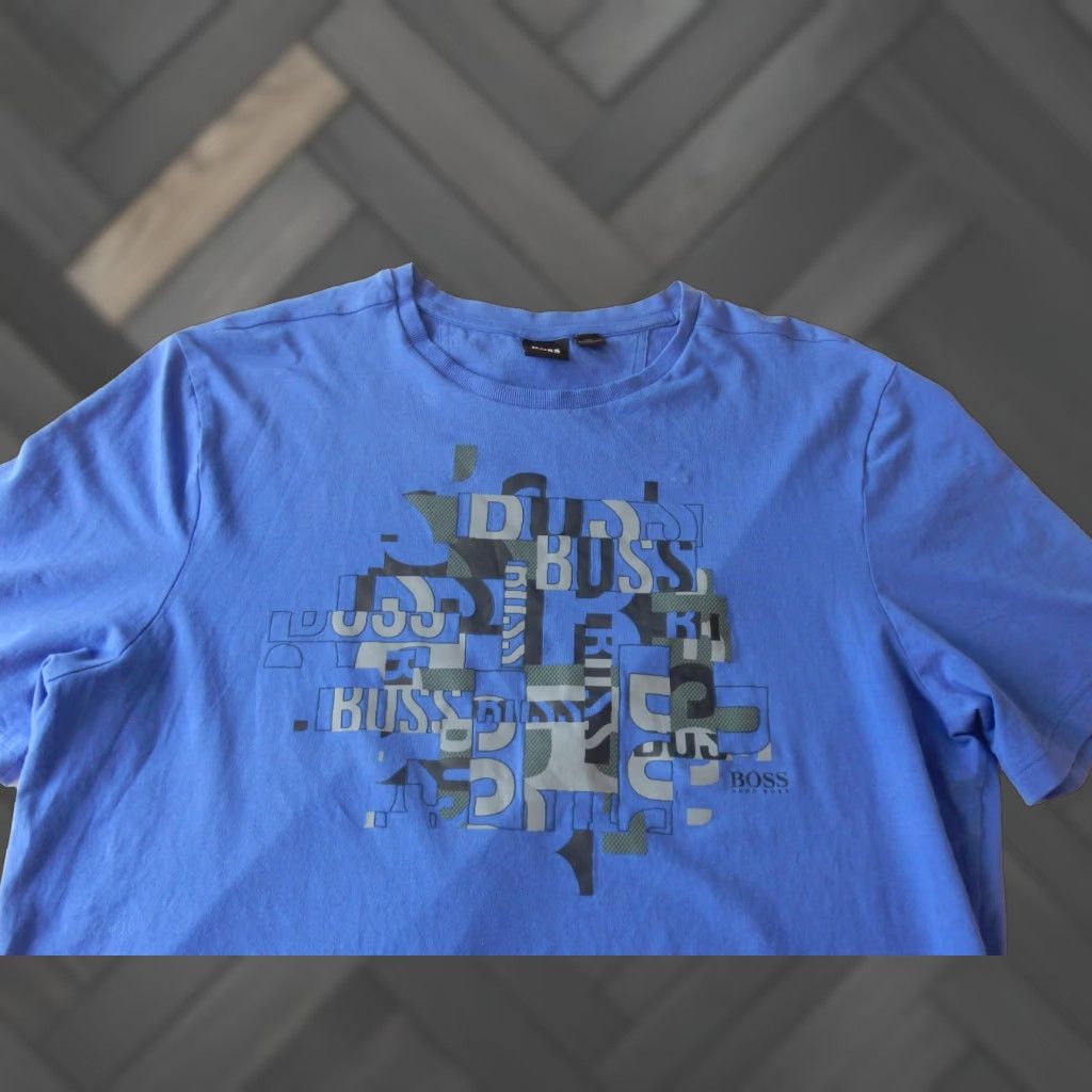 Hugo Boss HUGO BOSS Men's T Shirt 2XL Graphic Print Blue Cotton Short Sleeve Mens XXl Size US XXL / EU 58 / 5 - 1 Thumbnail