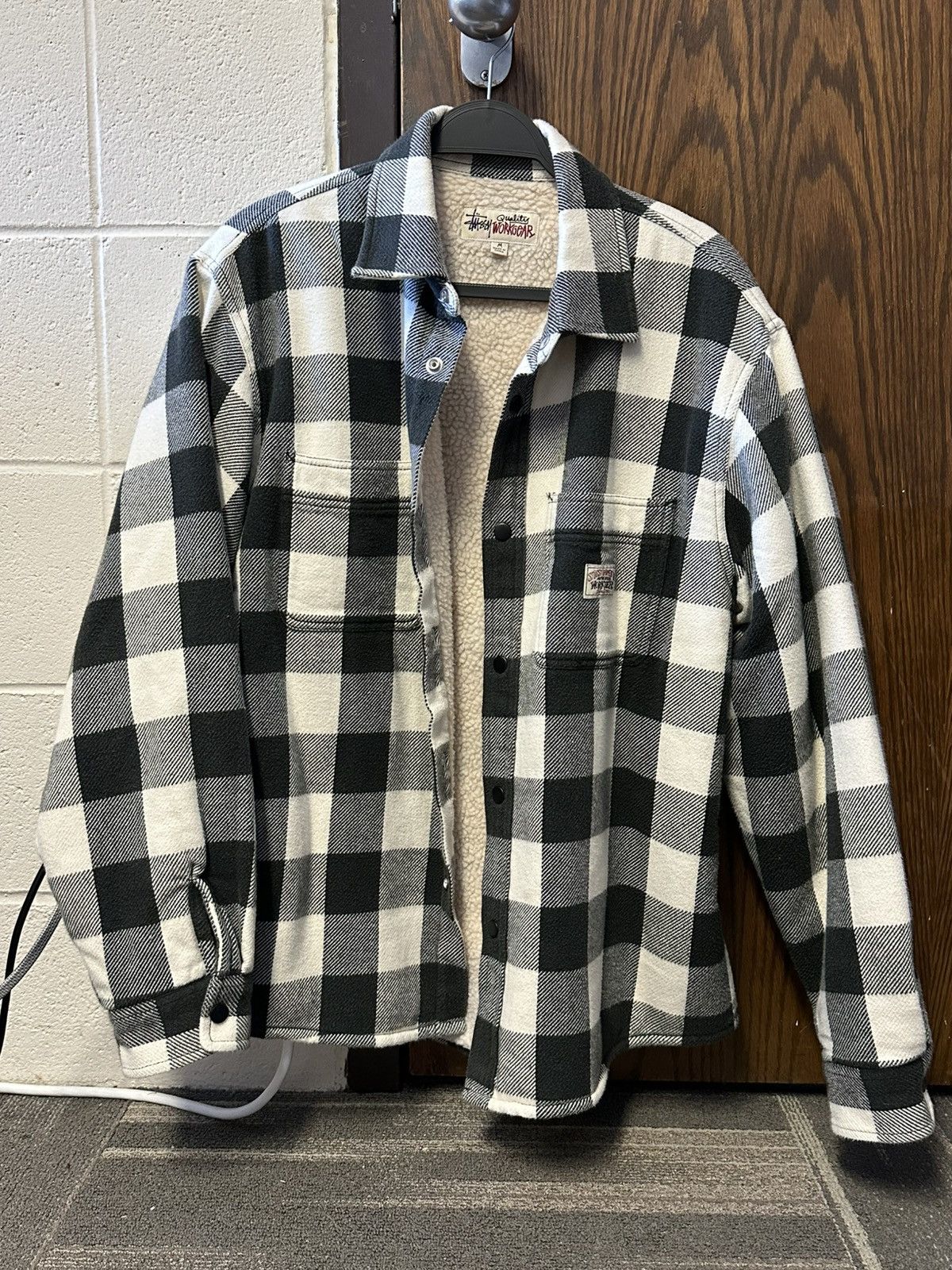 Stussy Stüssy Plaid Sherpa Lined Shirt Jacket Black White M Size US M / EU 48-50 / 2 - 1 Thumbnail
