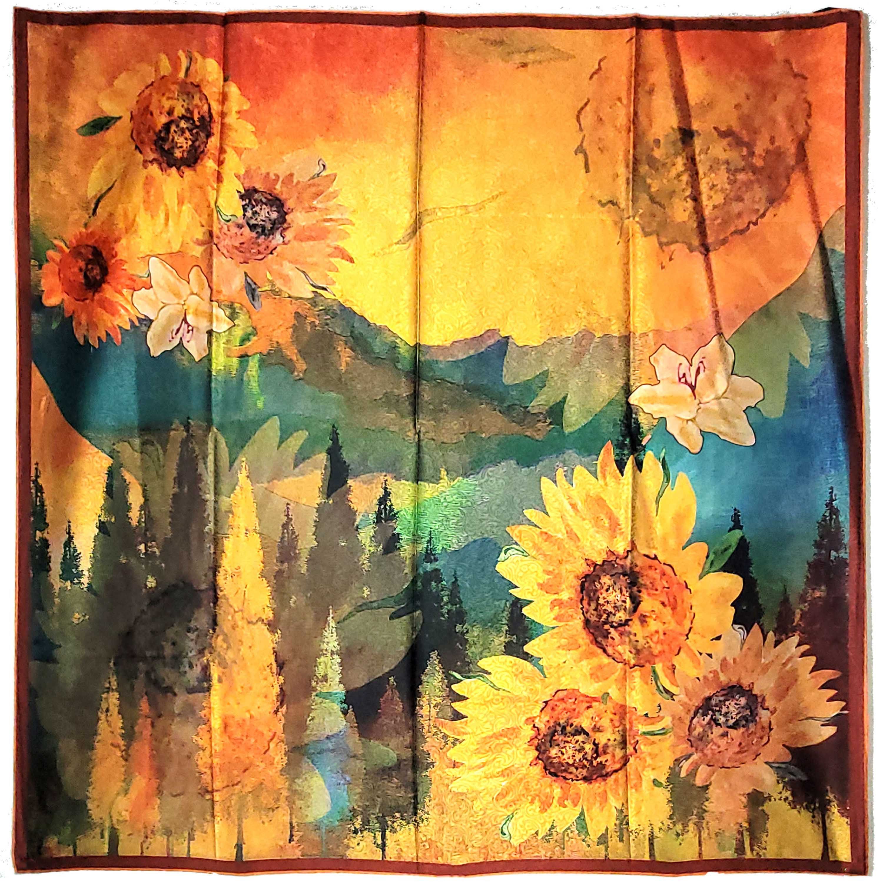 Other NWT Double Sided Silk Scarf 52"x52" Large Square Wrap 3244 Size ONE SIZE - 2 Thumbnail