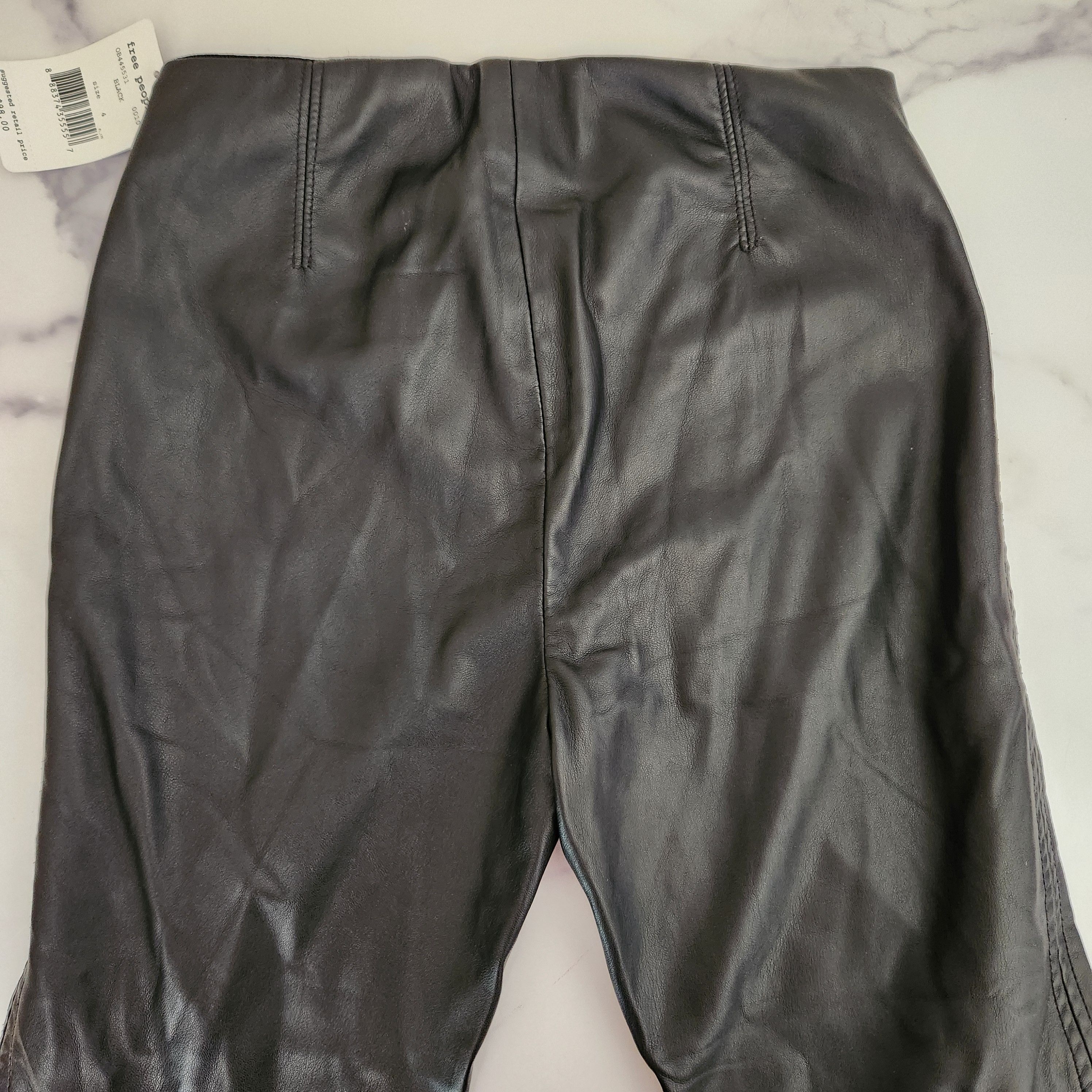 Free People Free people black vegan faux leather skinny zipper bottoms 4 Size 27" / US 4 / IT 40 - 5 Thumbnail