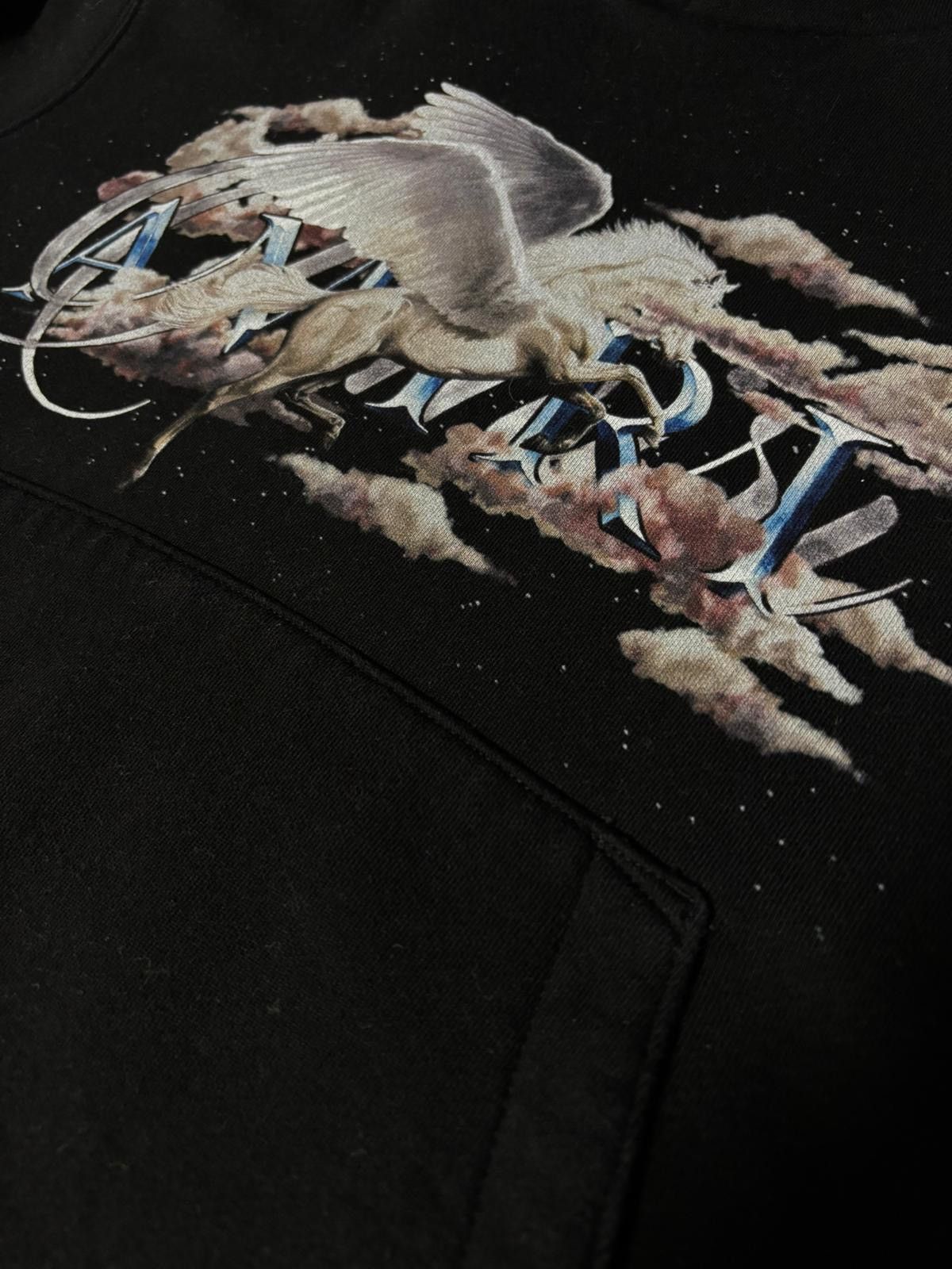 Amiri AMIRI Black Pegasus / Sky Graphic Hoodie - Size Medium Size US M / EU 48-50 / 2 - 2 Thumbnail