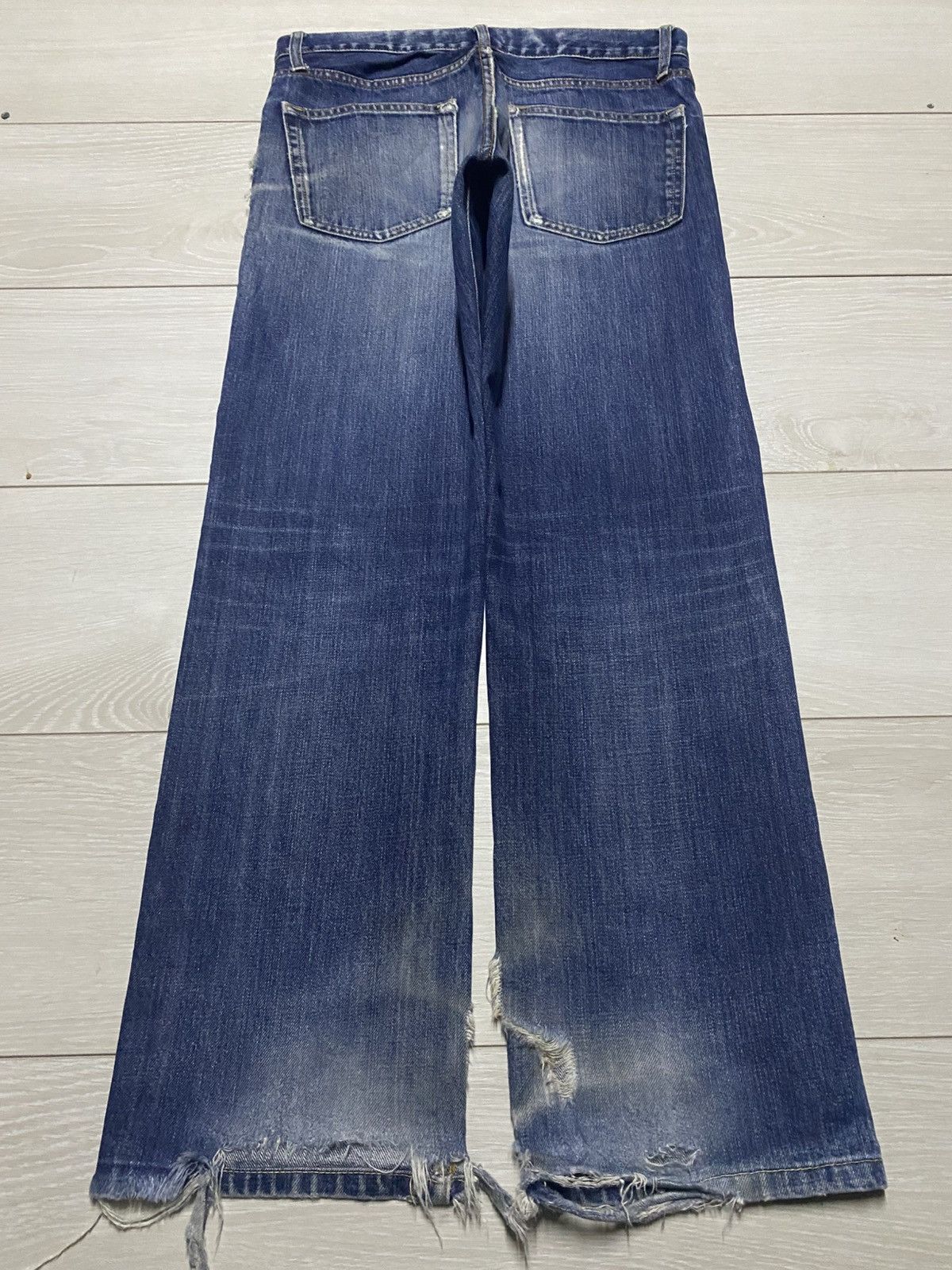 Uniqlo Vintage Japanese Uniqlo Faded Wash Destroy Slim Jeans Size US 30 / EU 46 - 2 Thumbnail