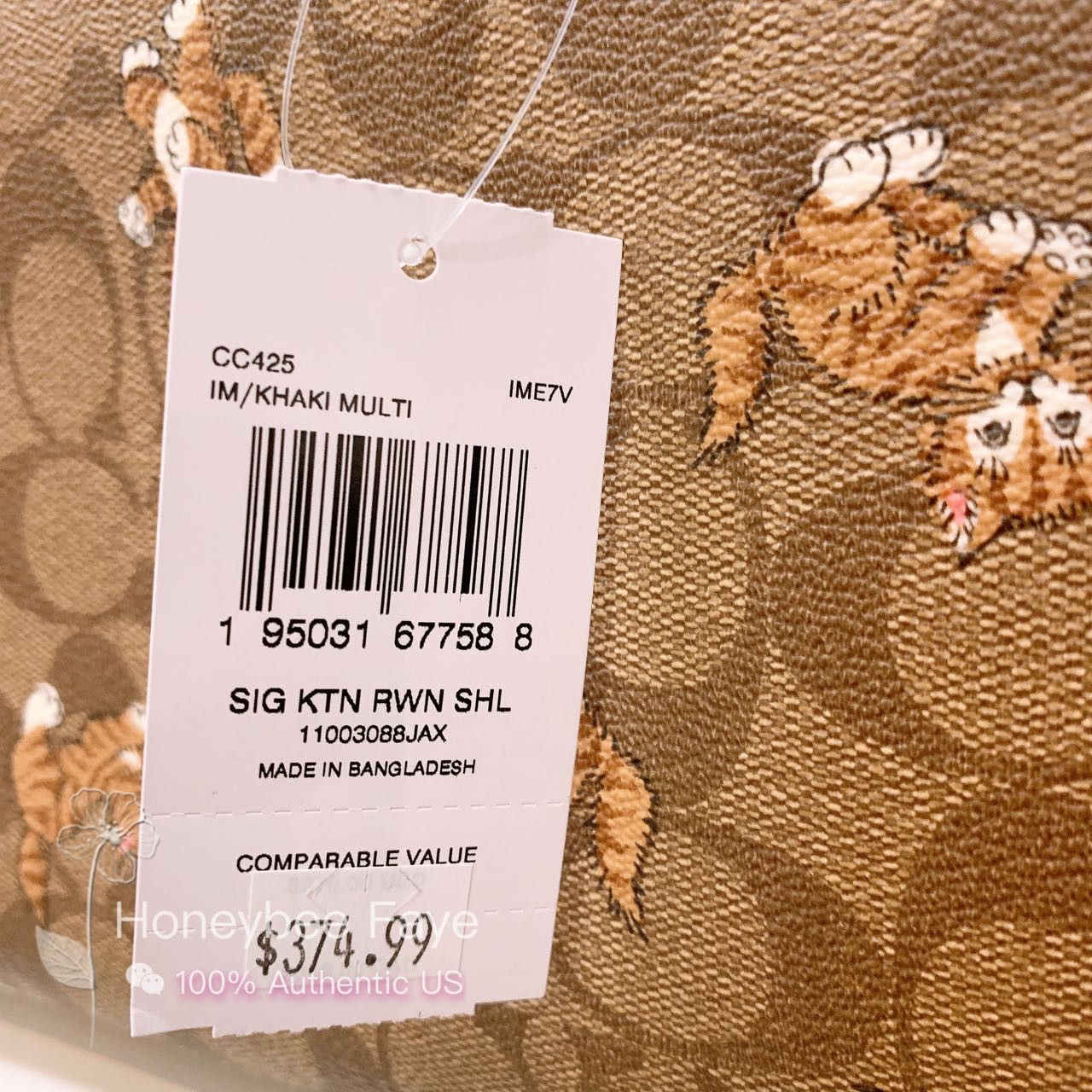 Coach Rowan Satchel Bag With Dancing Kitten Print CC425 Size ONE SIZE - 8 Thumbnail