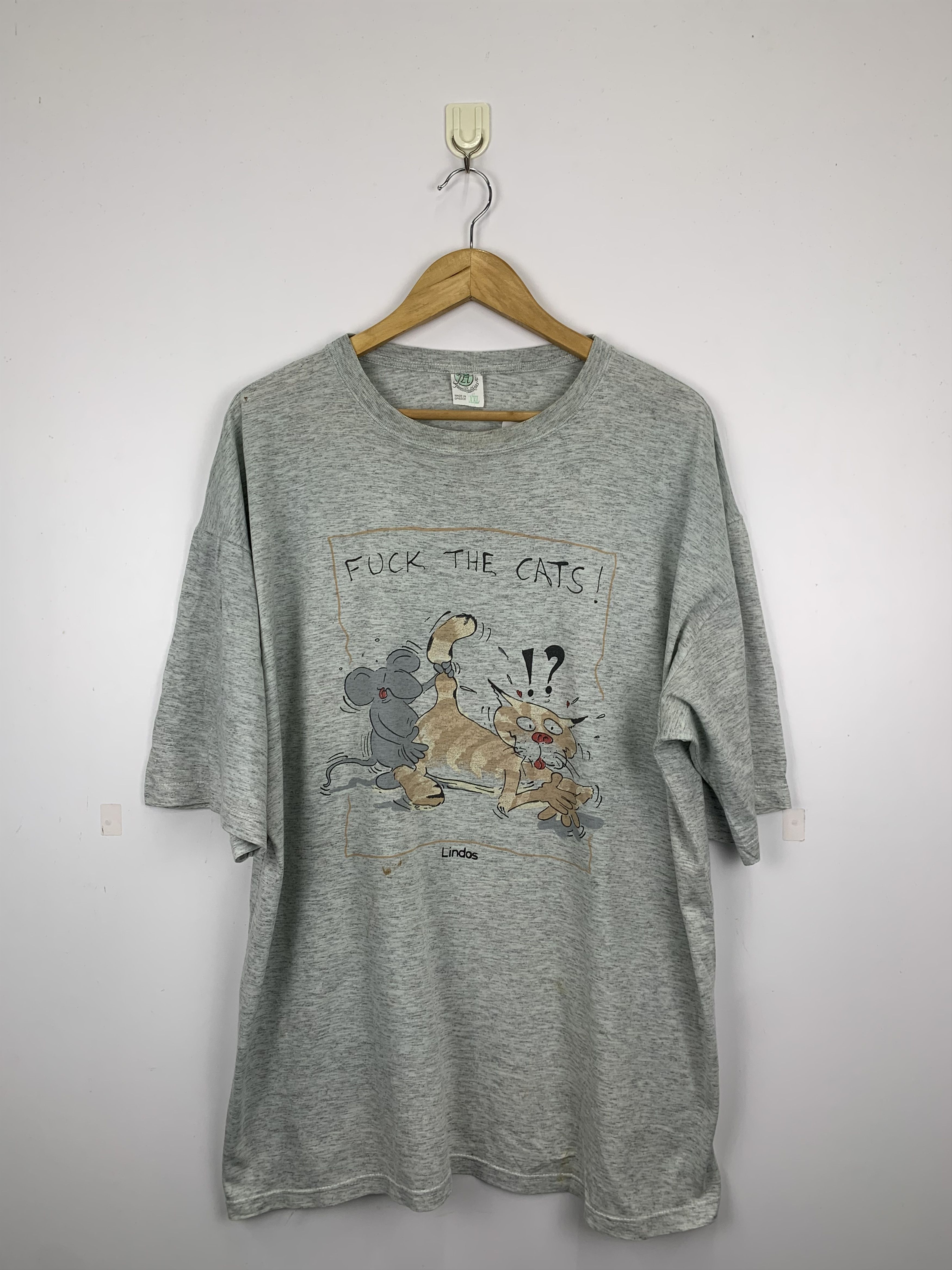Vintage Vintage 90s Fuck The Cats Sex Tee TA0048 Size US XXL / EU 58 / 5 - 1 Thumbnail