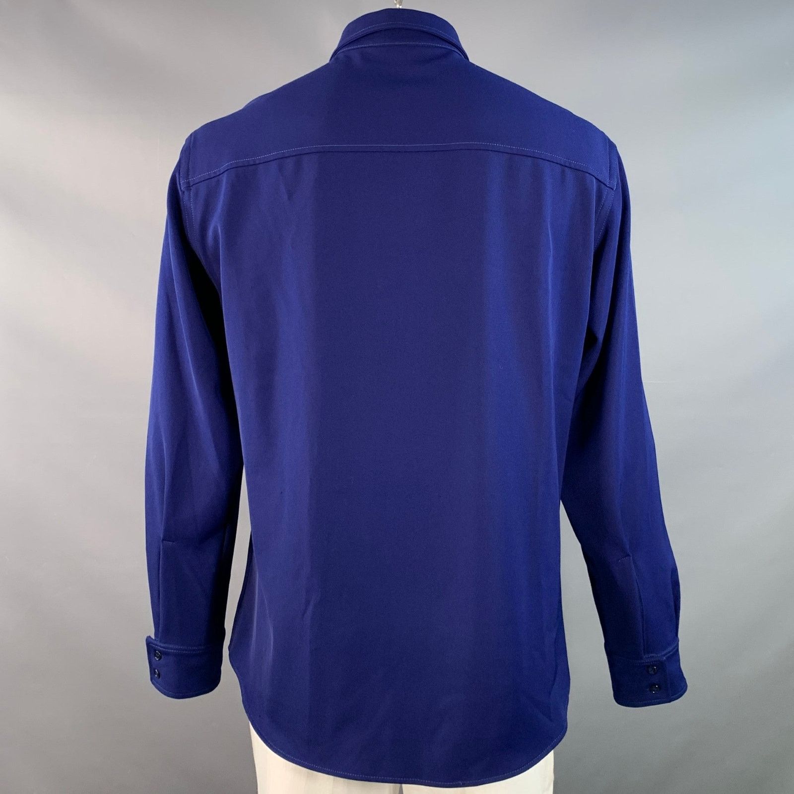 Sies Marjan Size XL Blue Polyester Twill Patch Pockets Long Sleeve Shirt Size US XL / EU 56 / 4 - 3 Thumbnail