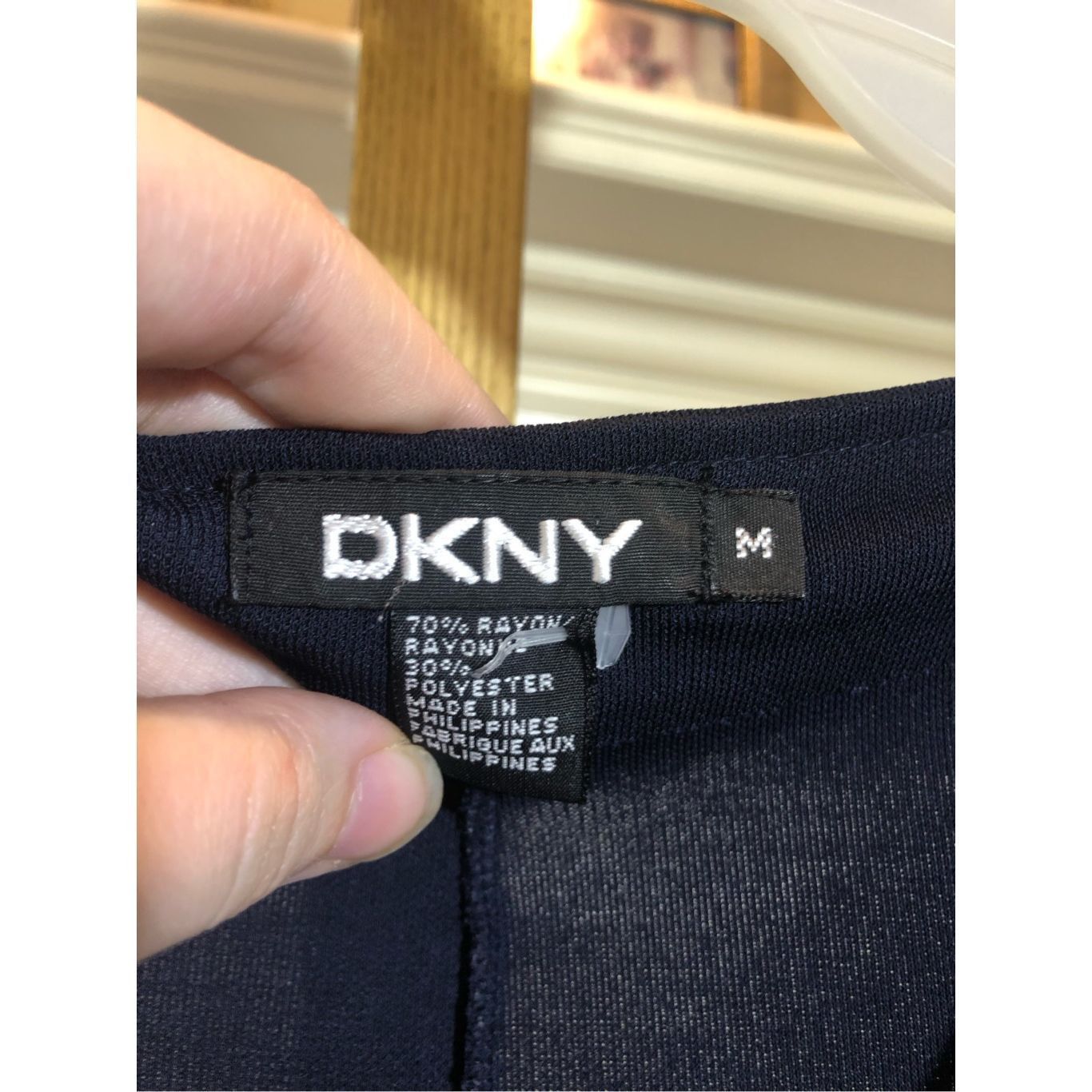 DKNY DKNY Women’s Navy Blue 3/4 Sleeve V Neck Blouse Size M Size M / US 6-8 / IT 42-44 - 5 Thumbnail
