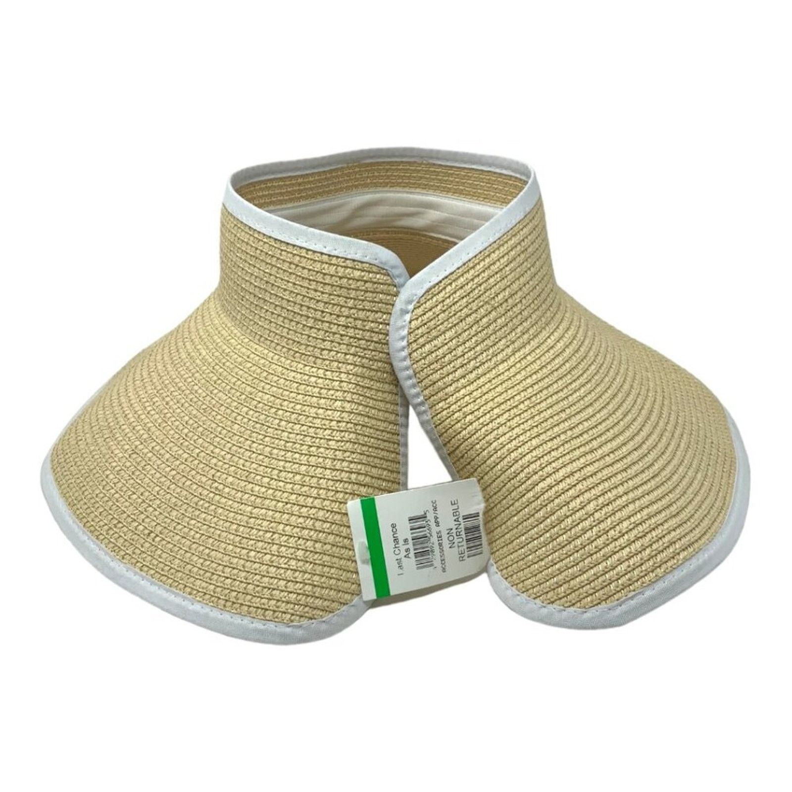 Nordstrom Nordstrom Roll-Up Straw Visor Natural White One Size NWOT Size ONE SIZE - 4 Thumbnail