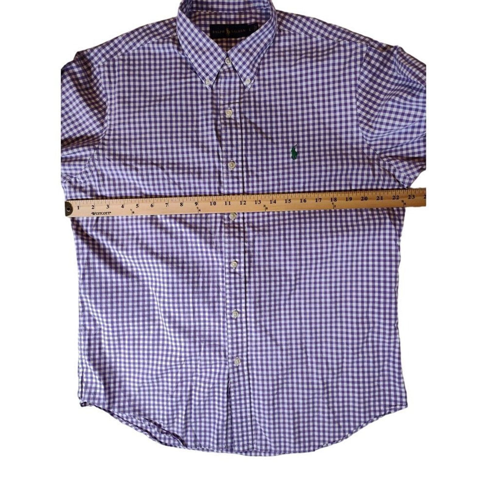 Ralph Lauren Ralph Lauren Large PURPLE WHITE GINGHAM Shirt Mens pony Size US L / EU 52-54 / 3 - 6 Thumbnail
