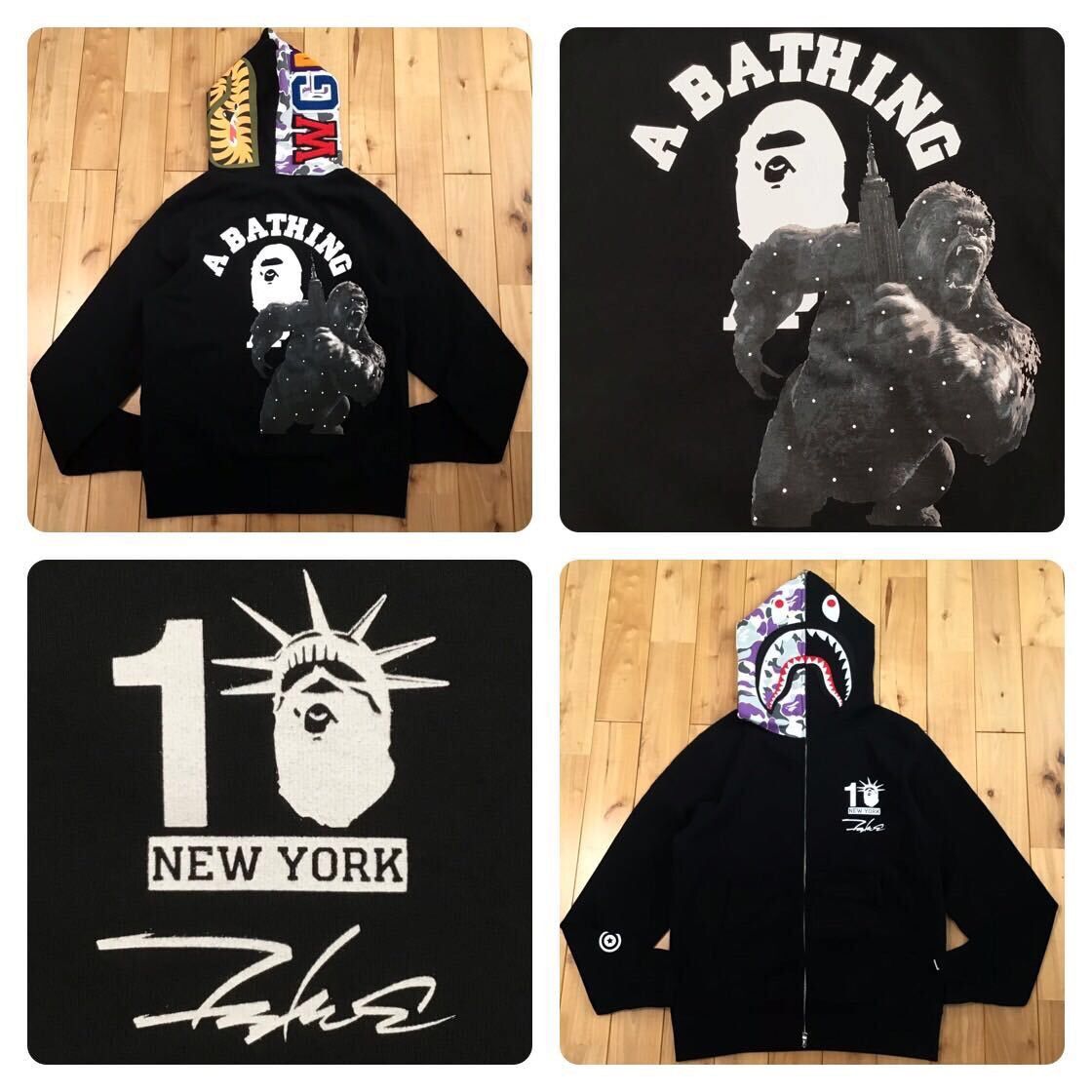 Bape Futura 2015 Futura BAPE camo NYC Shark full zip hoodie APE Grailed