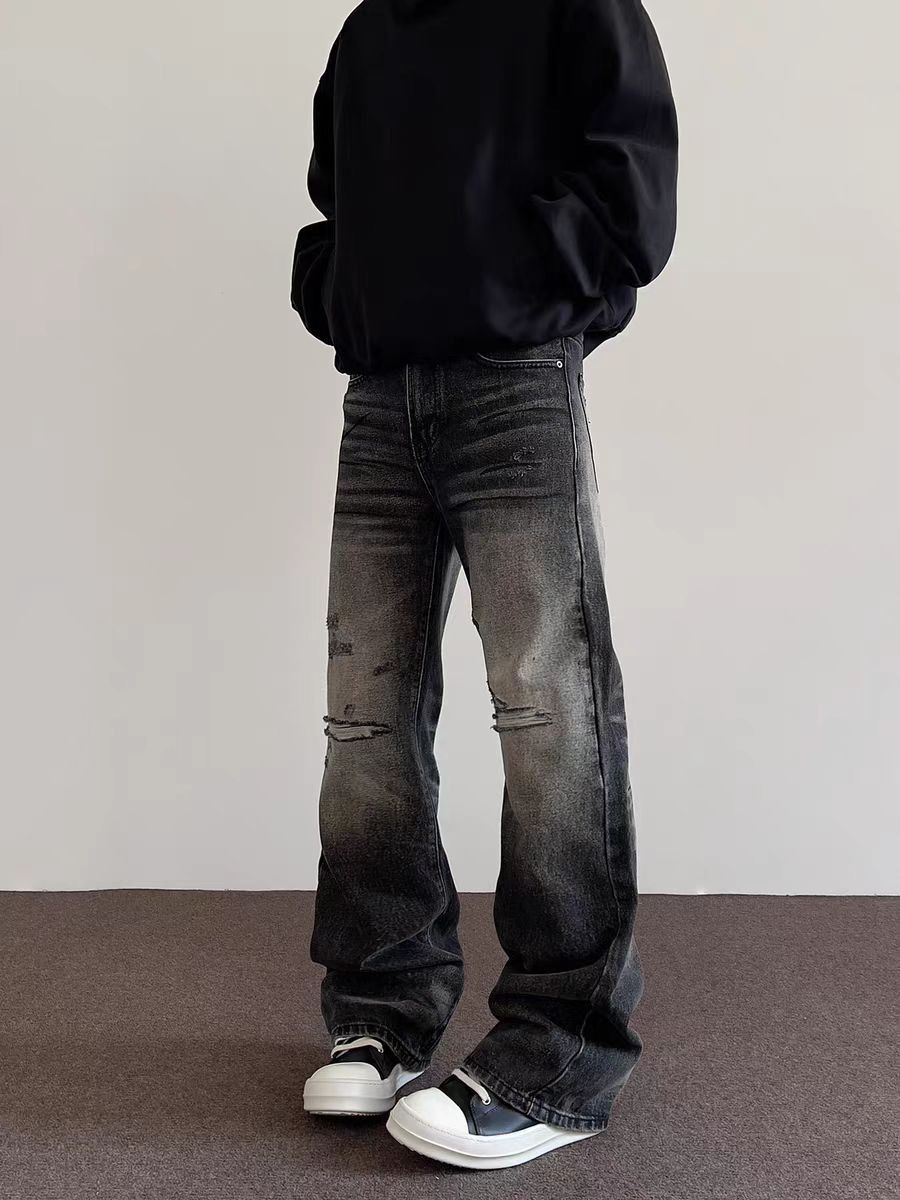 Japanese Brand × Jean High Street Vintage Ripped Black Jeans Size US 34 / EU 50 - 1 Thumbnail