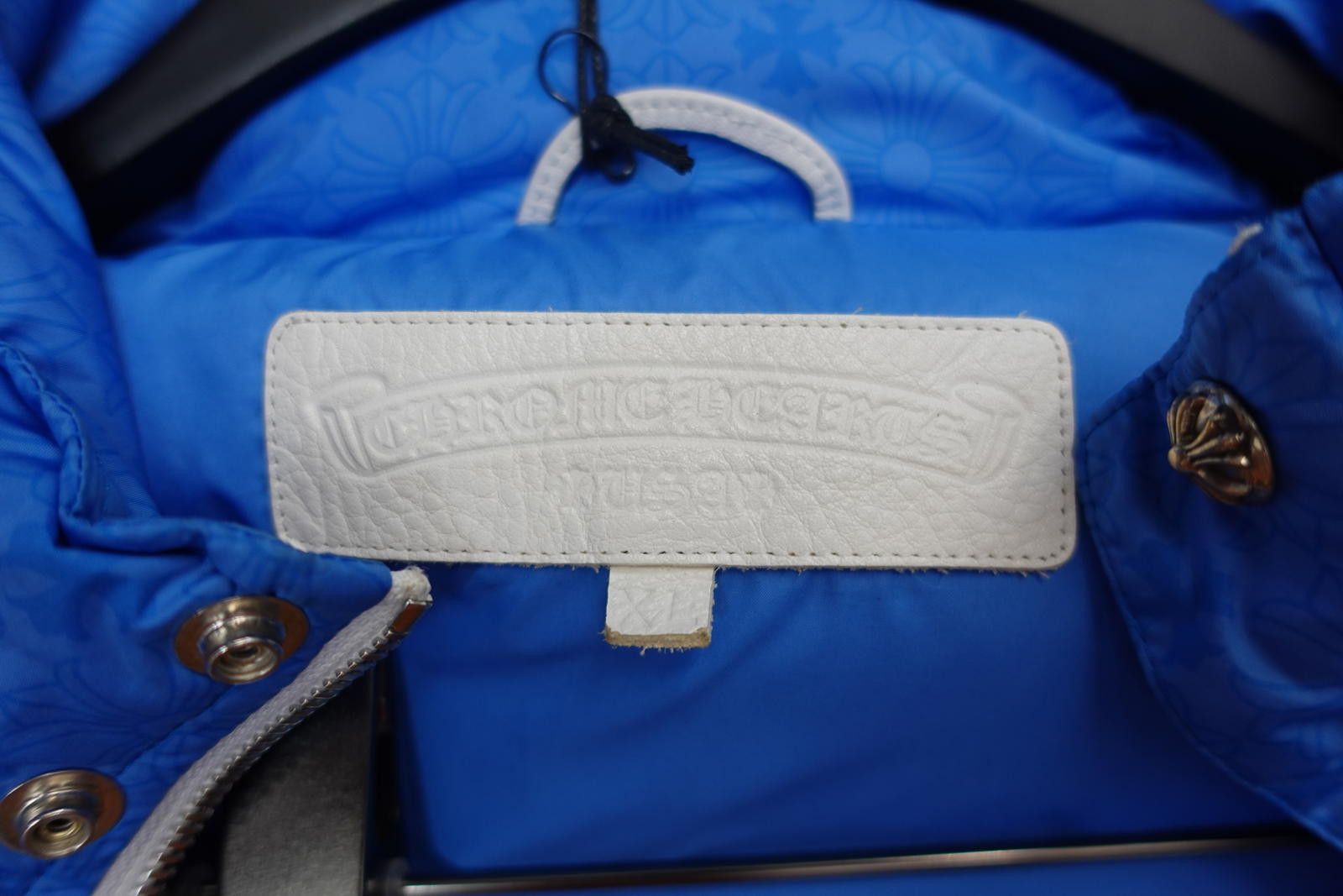 Chrome Hearts Chrome Heart Plus Pattern Puffer Jacket in Blue Size US XL / EU 56 / 4 - 12 Thumbnail