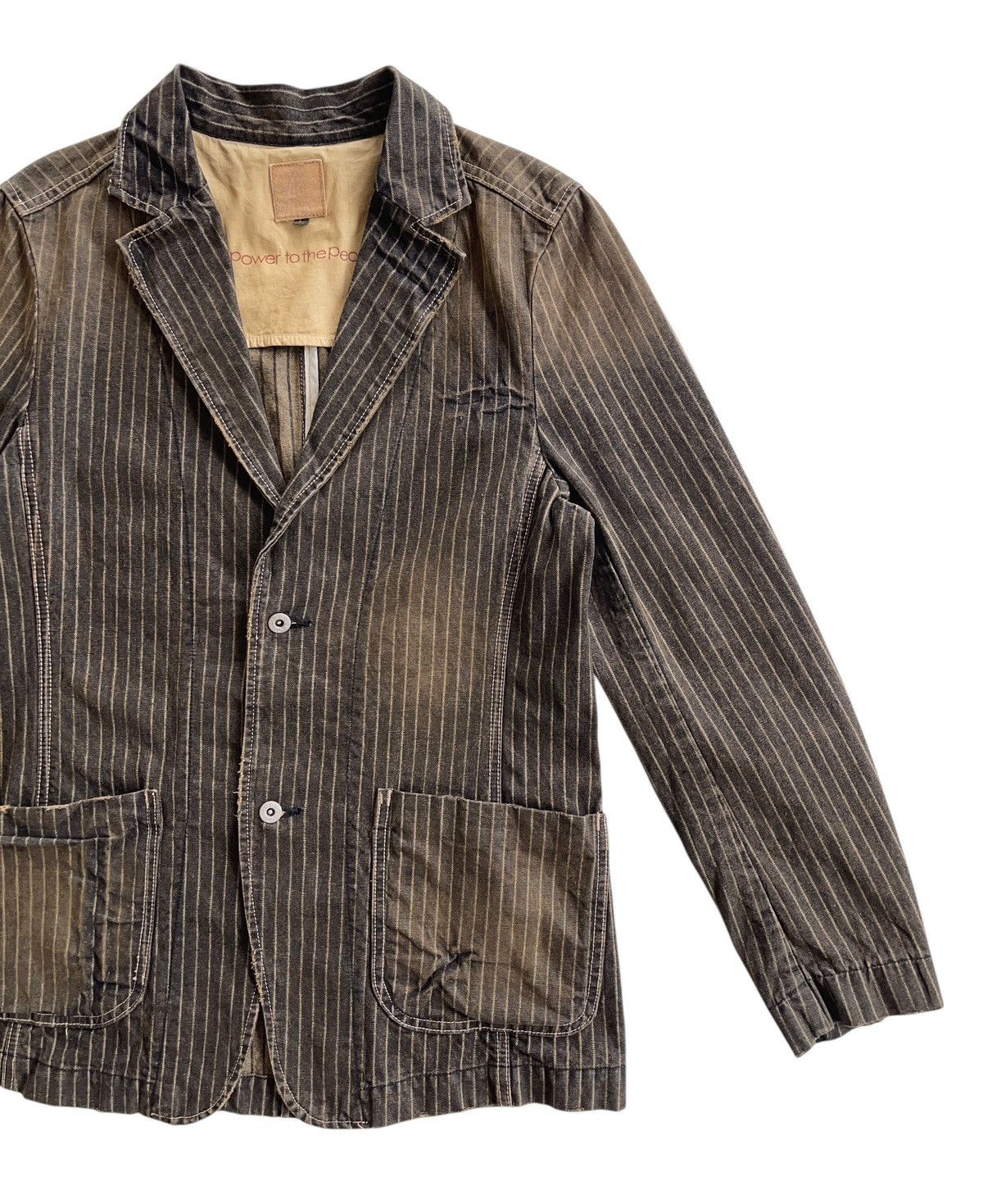 Japanese Brand PTTP Stripe Denim Chore Jacket Size US M / EU 48-50 / 2 - 5 Thumbnail