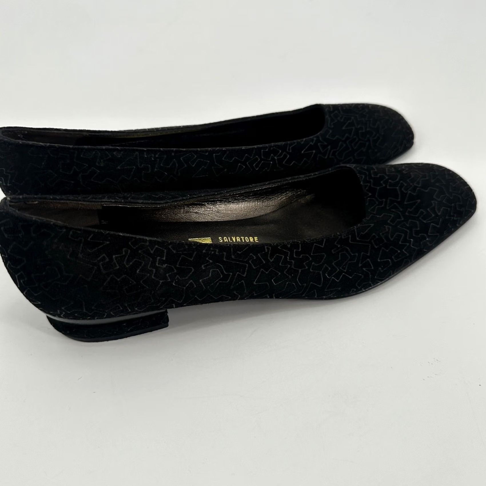 Salvatore Ferragamo Salvatore Ferragamo Pumps Size 7 1/2 AAA Black Suede Gancini Pattern Block Heel Size US 8 / IT 38 - 4 Thumbnail