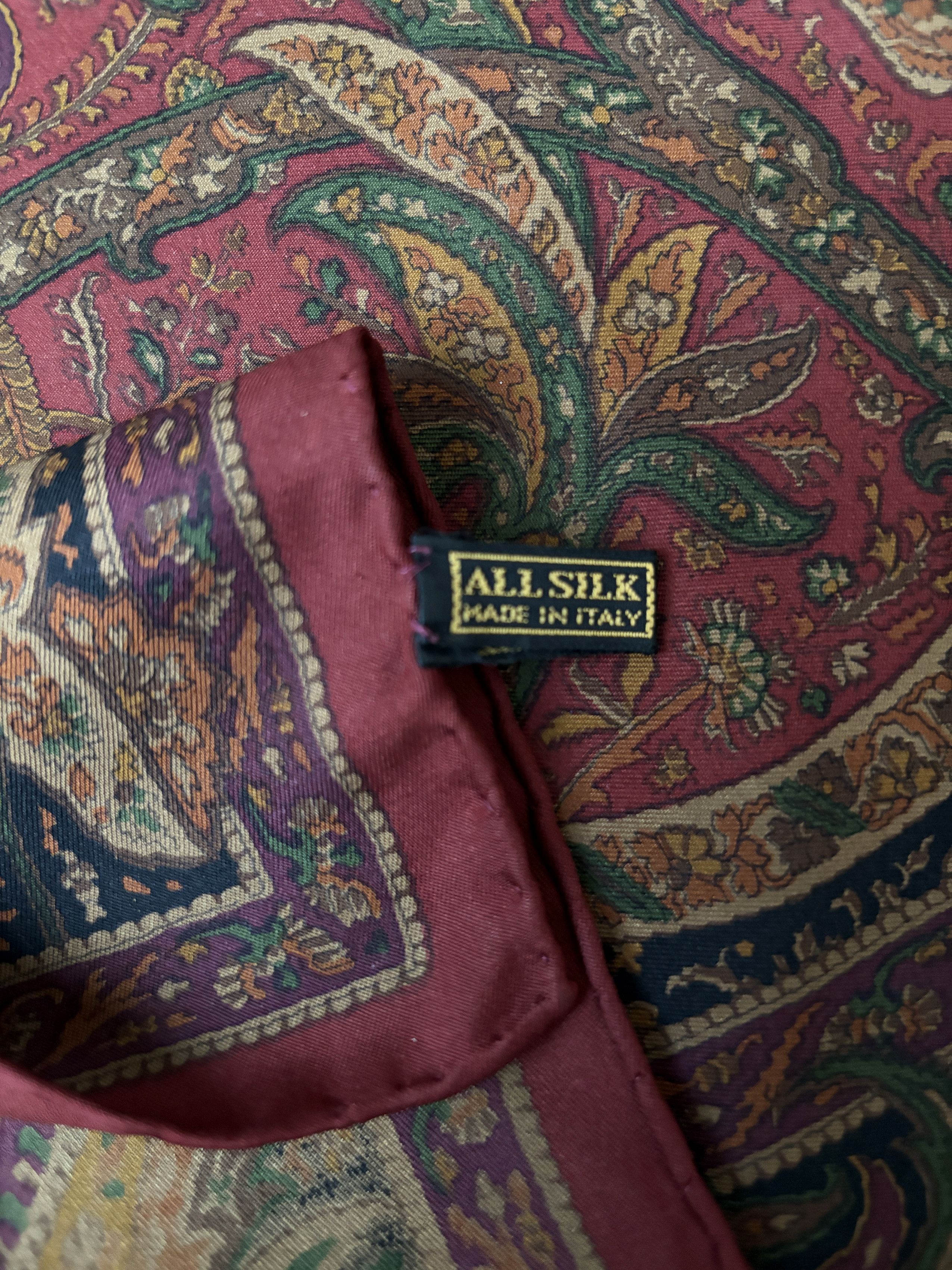 Mulberry ⚡️QUICK SALE⚡️Mulberry Burgundy Patterned Square Silk Scarf Size ONE SIZE - 5 Thumbnail