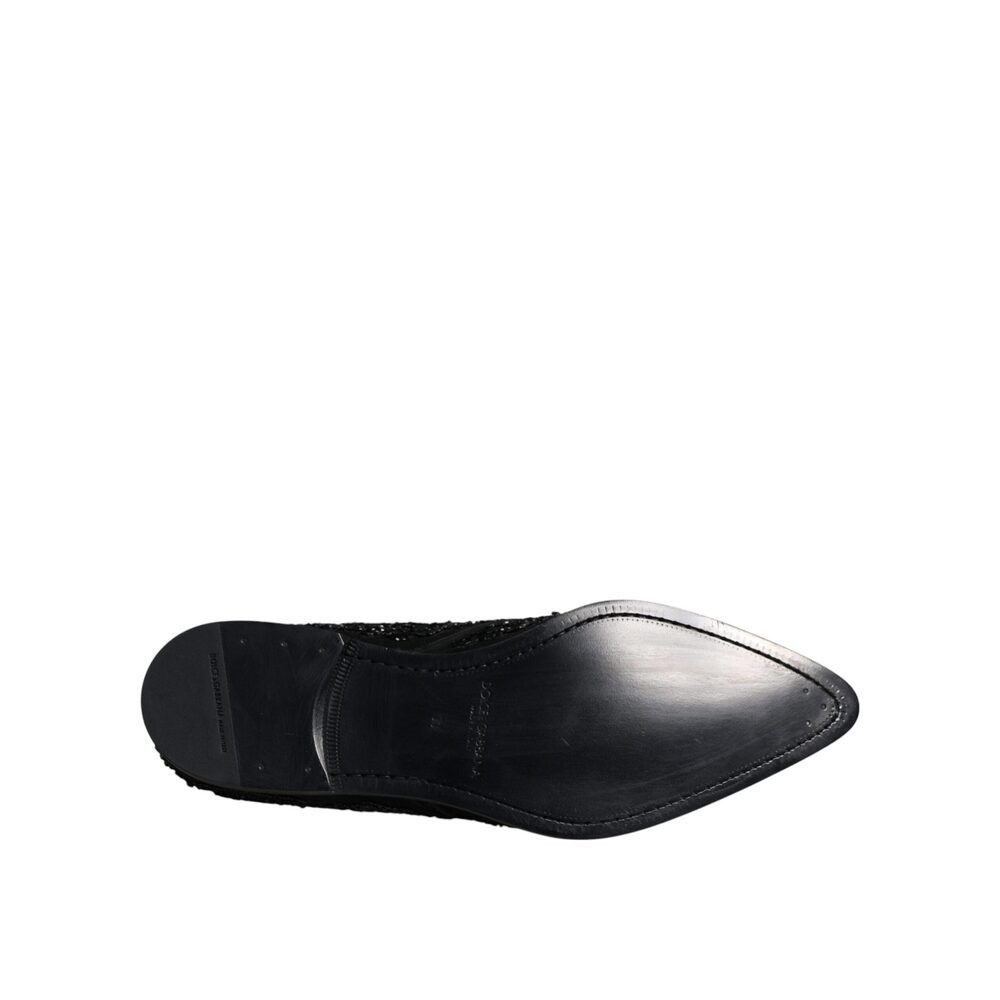 Dolce & Gabbana Dolce & Gabbana Black Embellished Suede Derby Formal Shoes Size US 12 / EU 45 - 8 Thumbnail