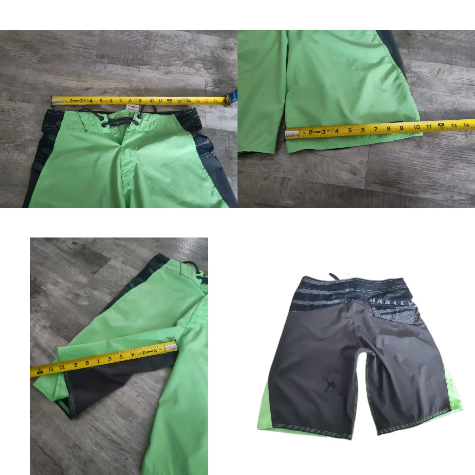 Oakley Oakley Board Shorts Mens 28 Neon Green Black Tropical Drawstring 10" inseam Size US 28 / EU 44 - 8 Thumbnail