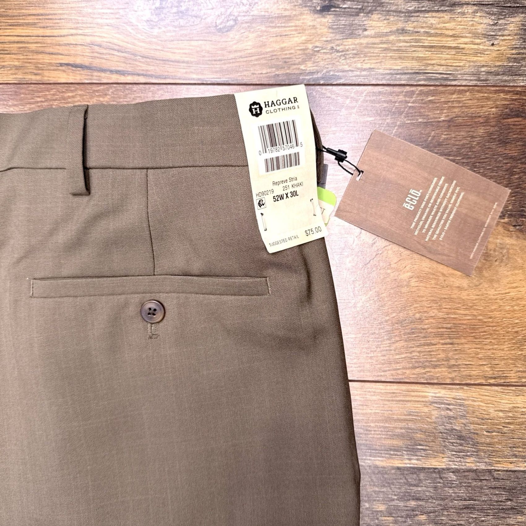 Haggar Haggar Dress Pants 52x30 Brown Classic Fit Men Pants Straight Inseam 30 Inseam Polyester Solid Classic Size US 36 / EU 52 - 7 Thumbnail