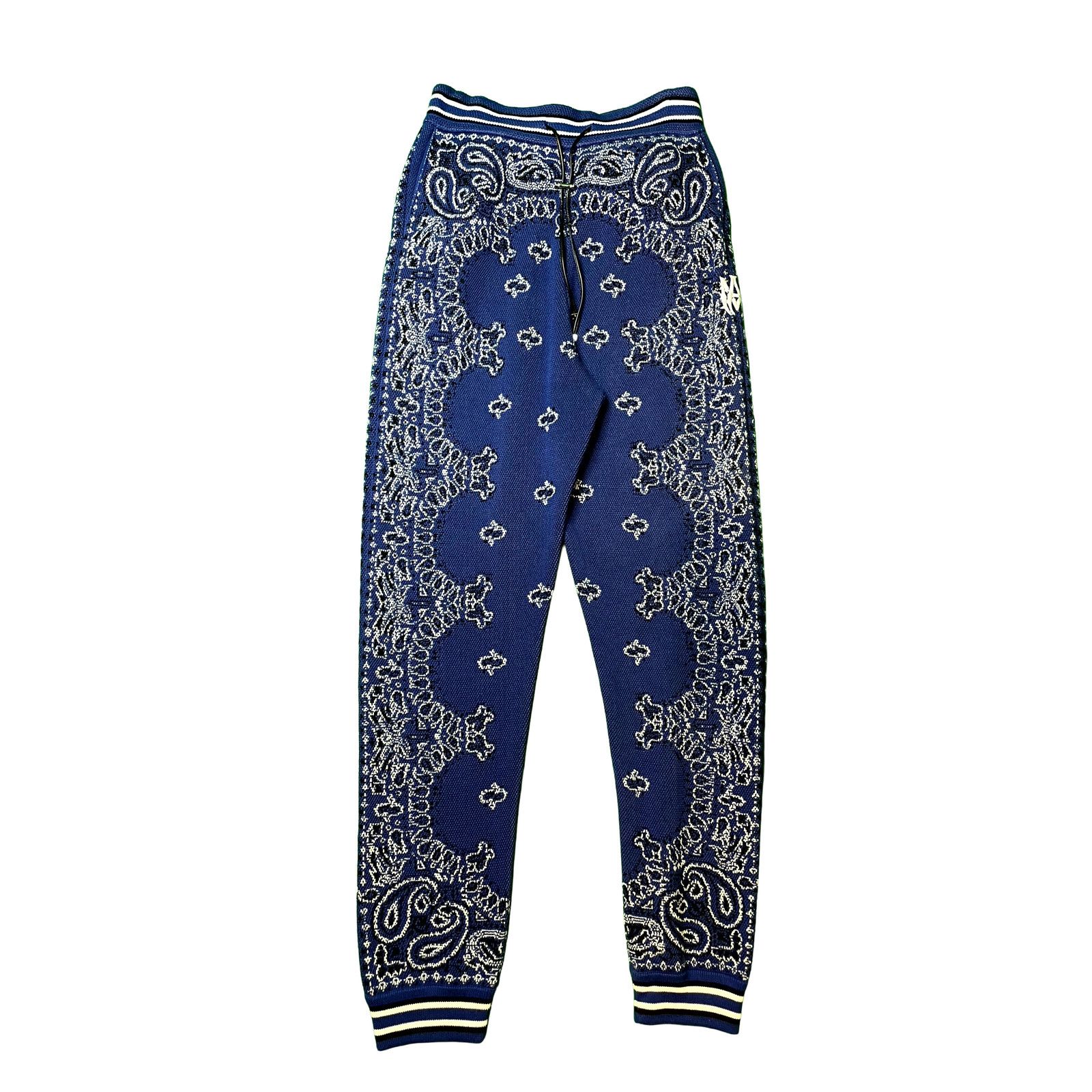 Amiri Amiri Knit Paisley Blue Sweats Size US 34 / EU 50 - 1 Thumbnail