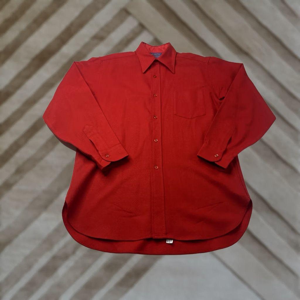 Pendleton VINTAGE Pendleton Shirt Flannel Wool Button-Up Red USA Large Solid Mens L Long Sleeve Short Description: Holes/Stains Size US L / EU 52-54 / 3 - 1 Thumbnail