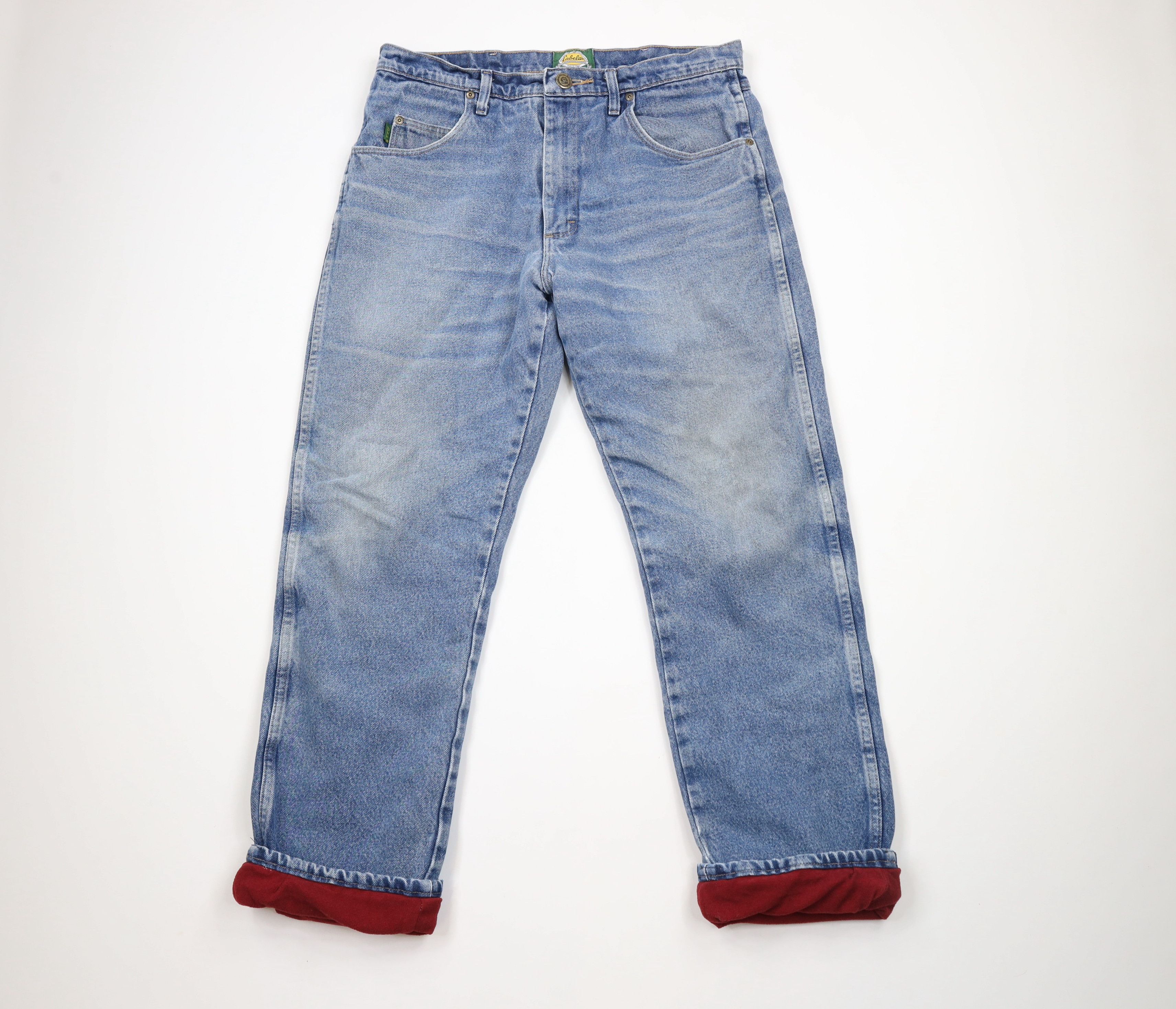 Cabelas × Vintage Vintage Cabelas Fleece Lined Heavyweight Denim Jeans Blue Size US 34 / EU 50 - 1 Thumbnail