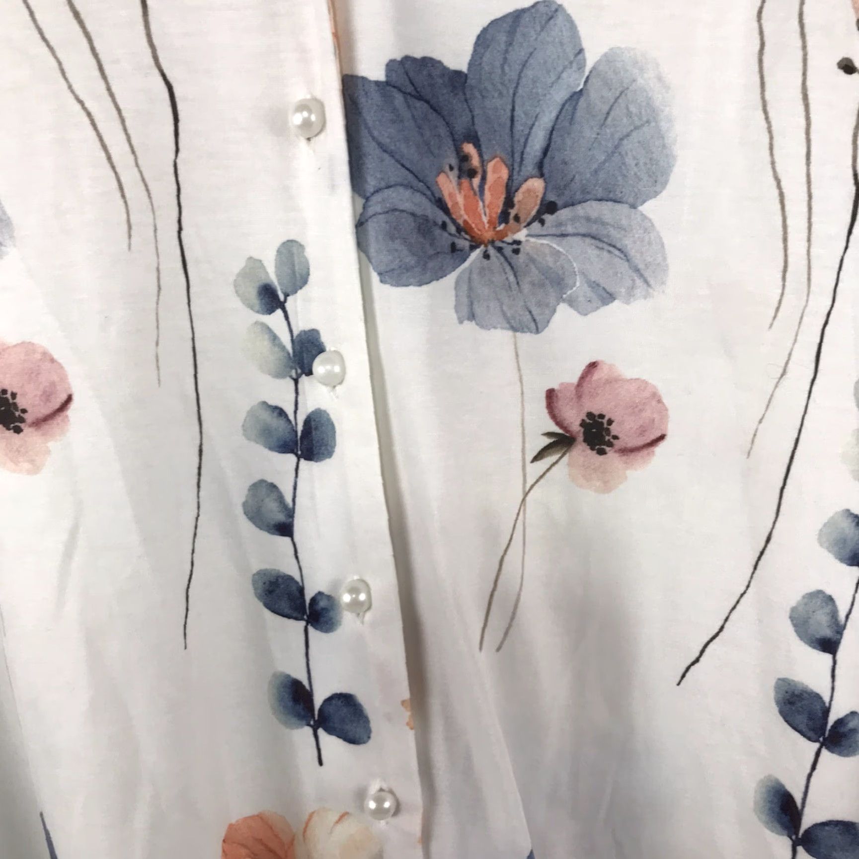 Vintage Zolucky Floral 3/4 Sleeve Cardigan Womens Size L White Classic Lightweight Knit Size L / US 10 / IT 46 - 4 Thumbnail