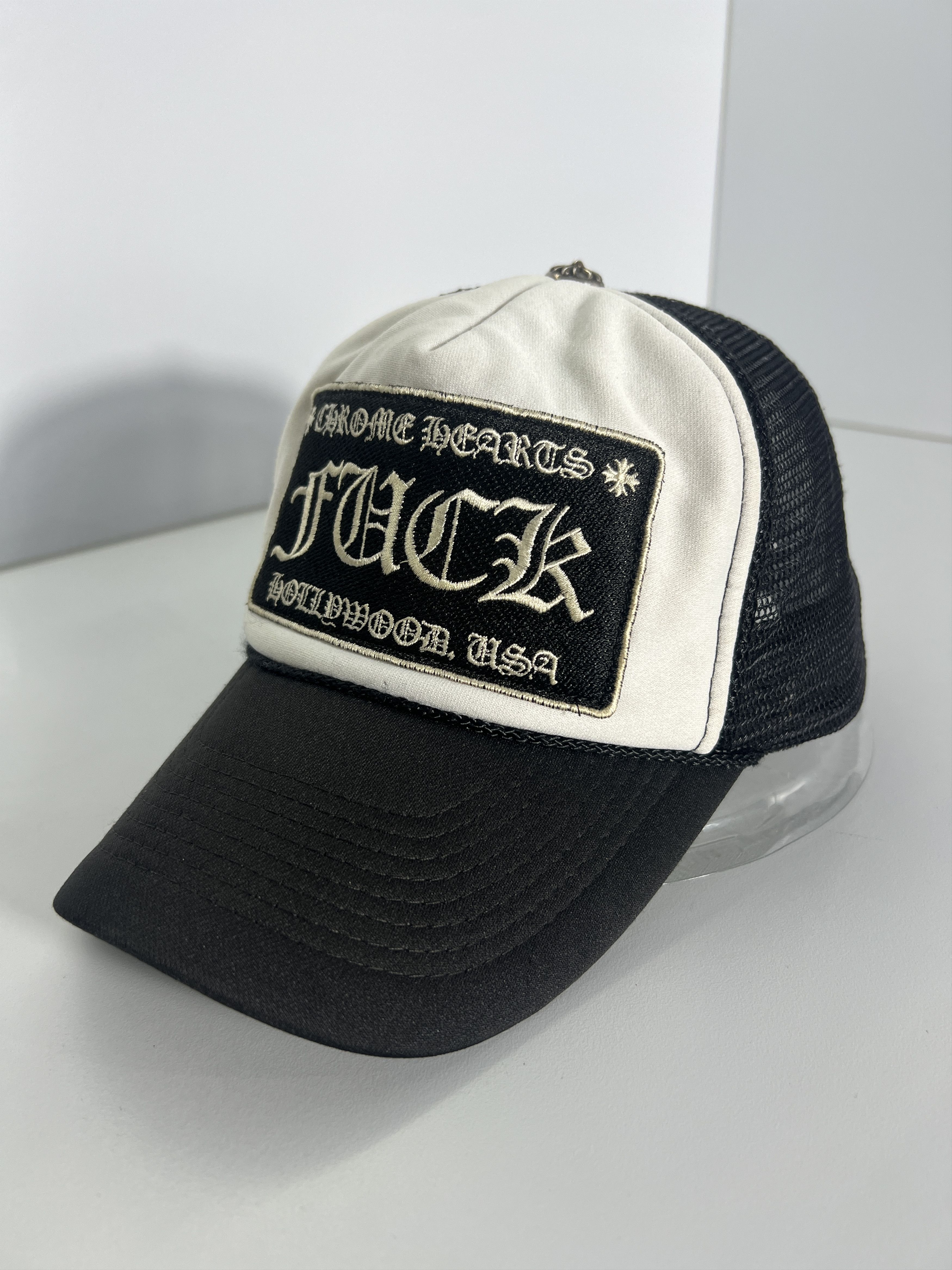 Chrome Hearts Chrome Hearts F*CK Hollywood Trucker Hat Silver Button Size ONE SIZE - 1 Thumbnail