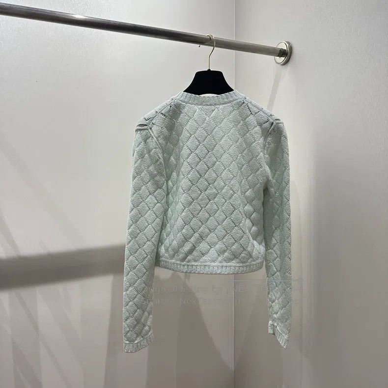 Chanel Chanel Mint green diamond diamond buckle knitted cardigan Size XS / US 0-2 / IT 36-38 - 2 Thumbnail