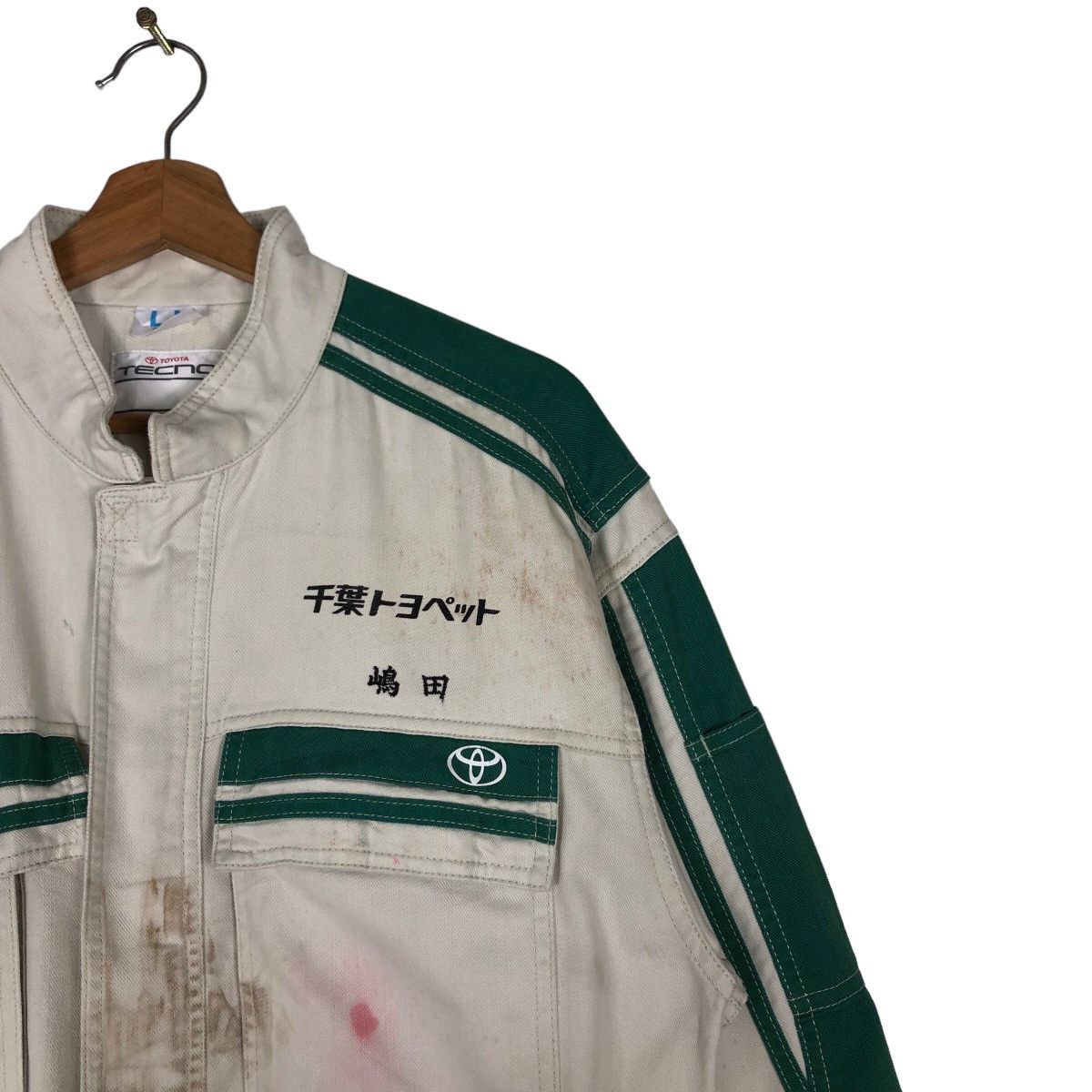 Japanese Brand 🔥90’s Vintage Coverall Work Toyota Tecno Spell Out Big Logo Size US 38 / EU 54 - 5 Thumbnail