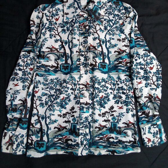 Other Vintage MCM Lady Manhattan Hunting Polyester Disco Shirt Size L / US 10 / IT 46 - 3 Thumbnail