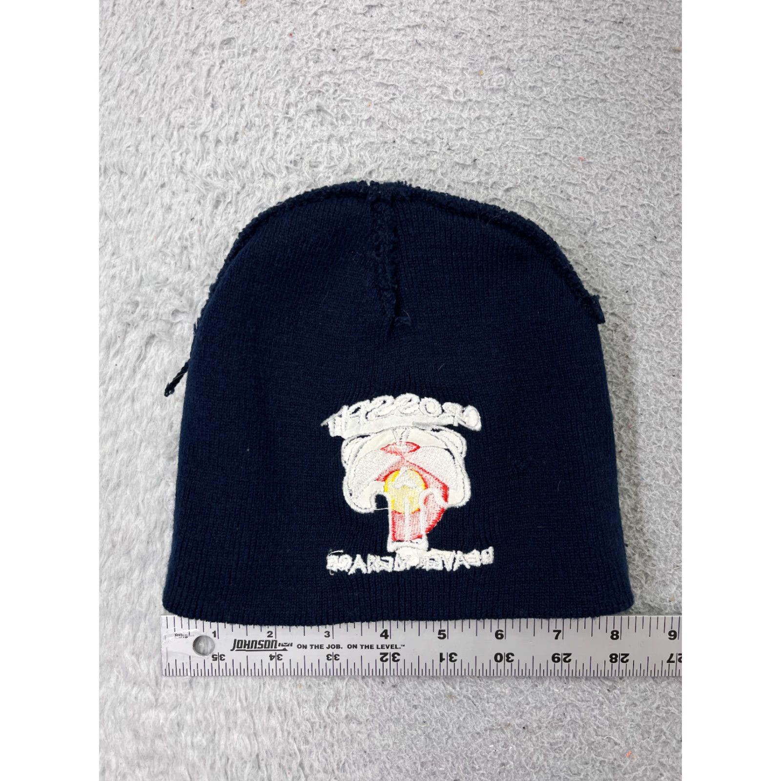 Vintage Beanie Crossfit Menace Blue Adult One Size Knit Acrylic Logo Beanie Mens Size ONE SIZE - 4 Thumbnail