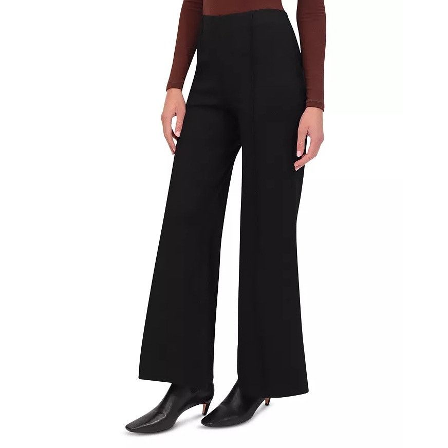 The Unbranded Brand Bagatelle Women Black Rayon Ponte Wide Leg Pants Size S Size 28" / US 6 / IT 42 - 3 Thumbnail